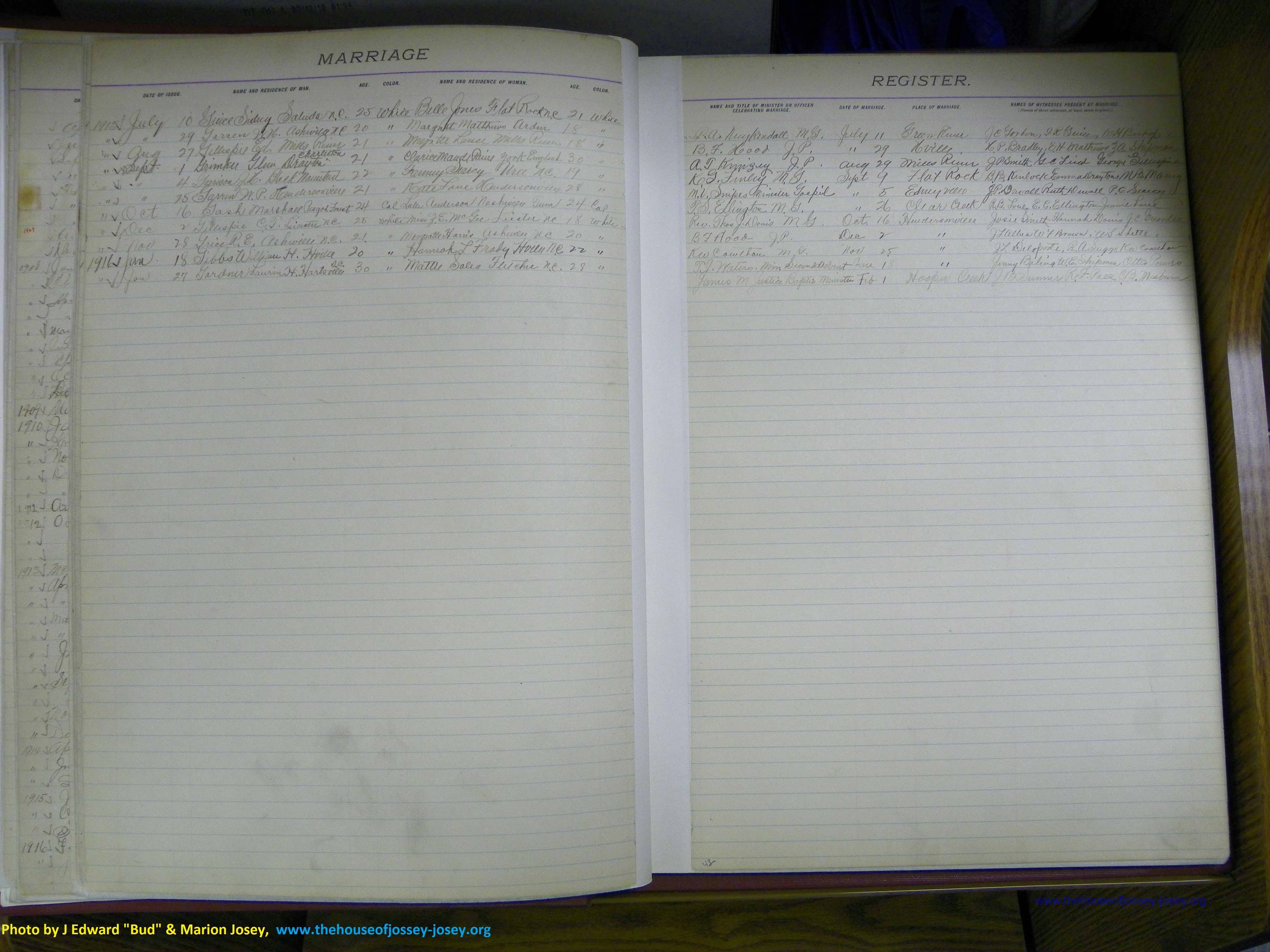 Henderson Co, NC, Marriages 1909 - 1916, (15).JPG