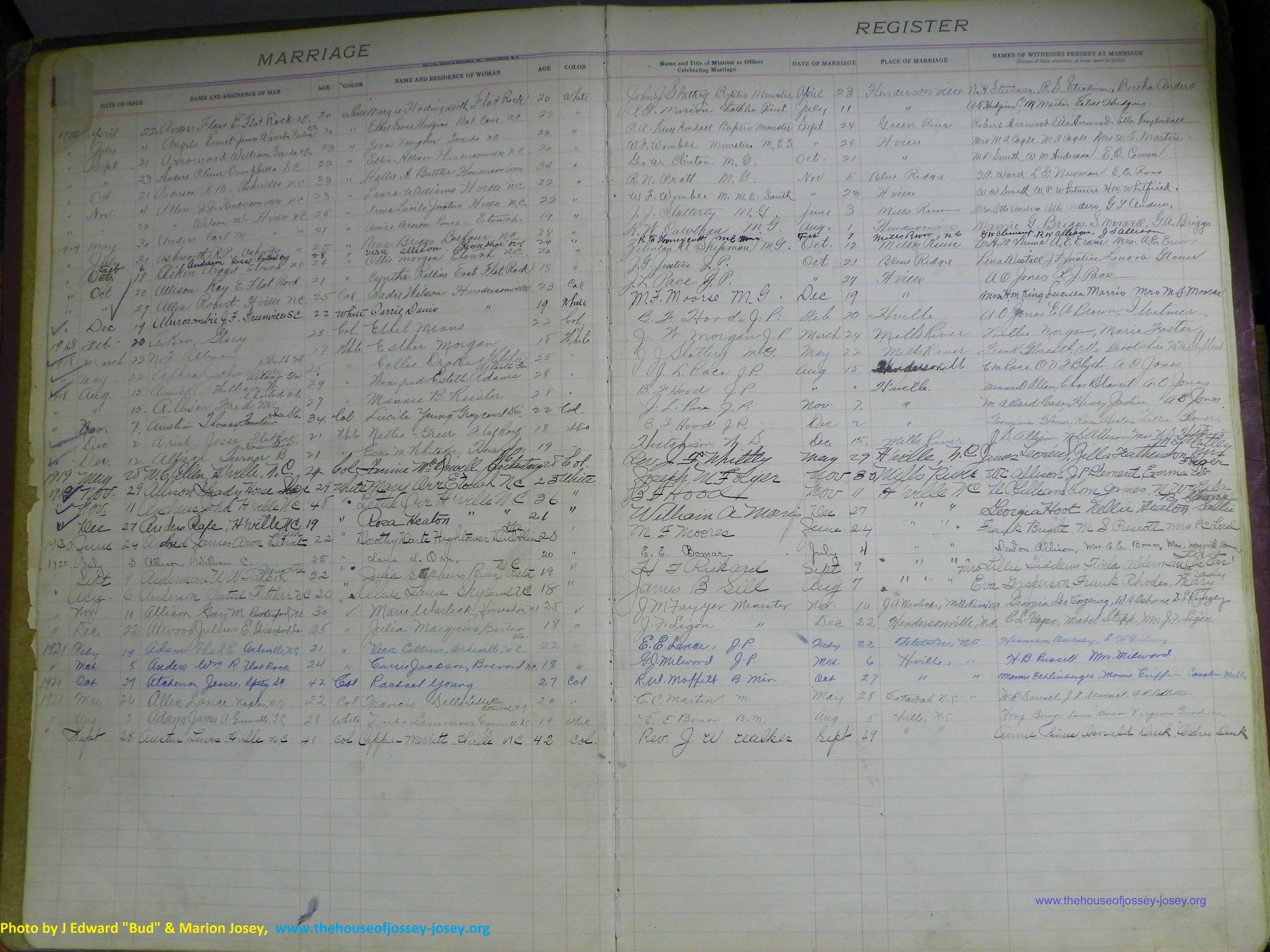 Henderson Co, NC, Marriages 1909 - 1916, (52).JPG