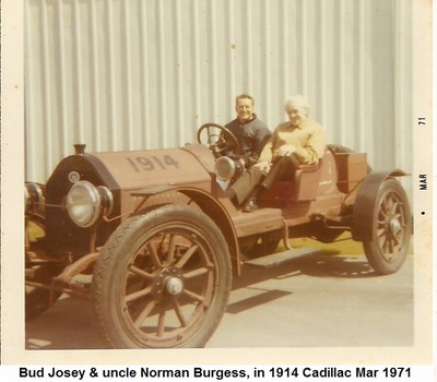 A, Bud Josey with uncle Norman Burgess in 1914 Cadallac.jpg