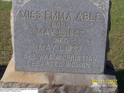 Able, Emma, Gantt City Cem, Gantt, Covington Co, AL.jpg