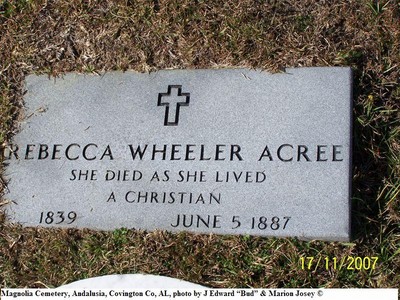 Acree, Rebecca Wheeler War, Magnolia Cem, Andalusia, Covington Co, AL.jpg