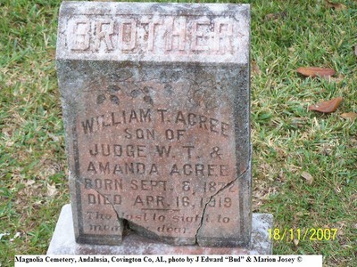 Acree, William T Jr, Magnolia Cemetery, Andalusia, Covington Co, AL.jpg