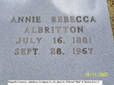 Albritton, Annie Rebecca, Magnolia Cem, Andalusia, Covington Co, AL.jpg