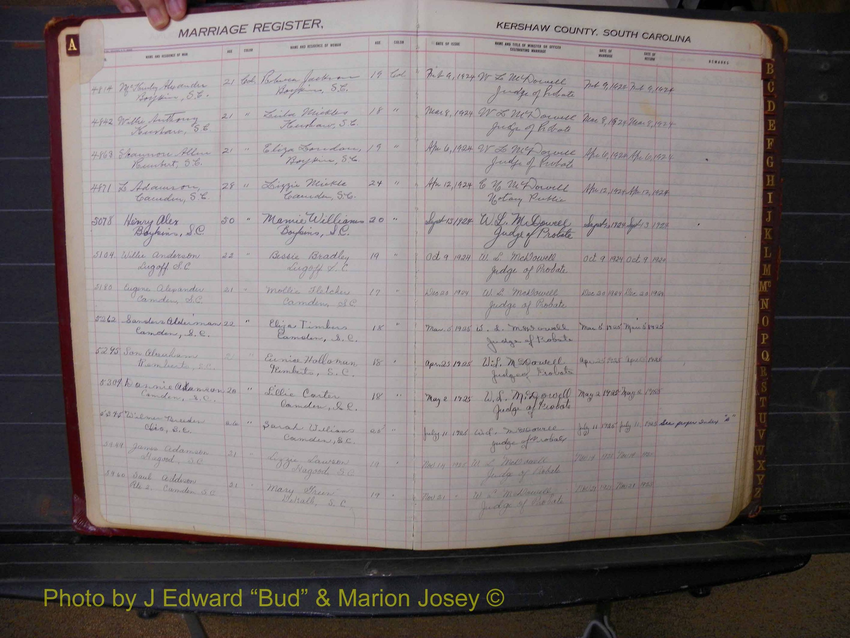 Kershaw Marriages, 1924-1936, Black Index A (101).JPG
