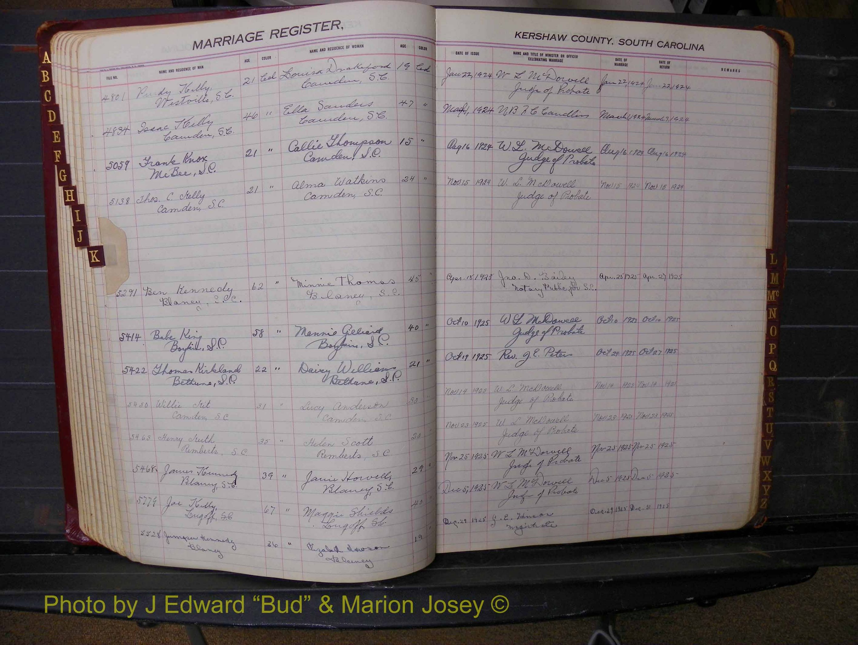 Kershaw Marriages, 1924-1936, Black Index K (146).JPG