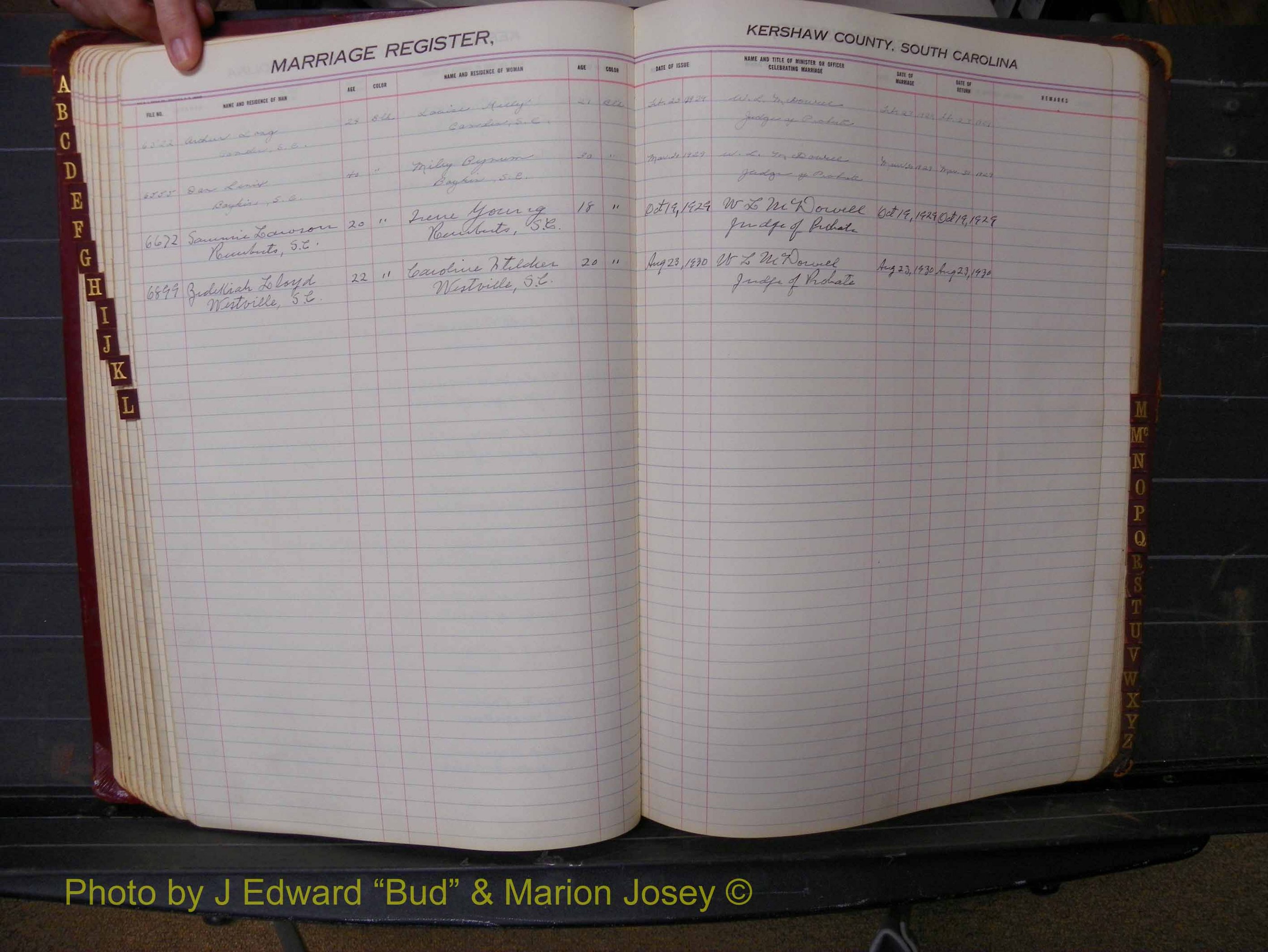 Kershaw Marriages, 1924-1936, Black Index L (150).JPG