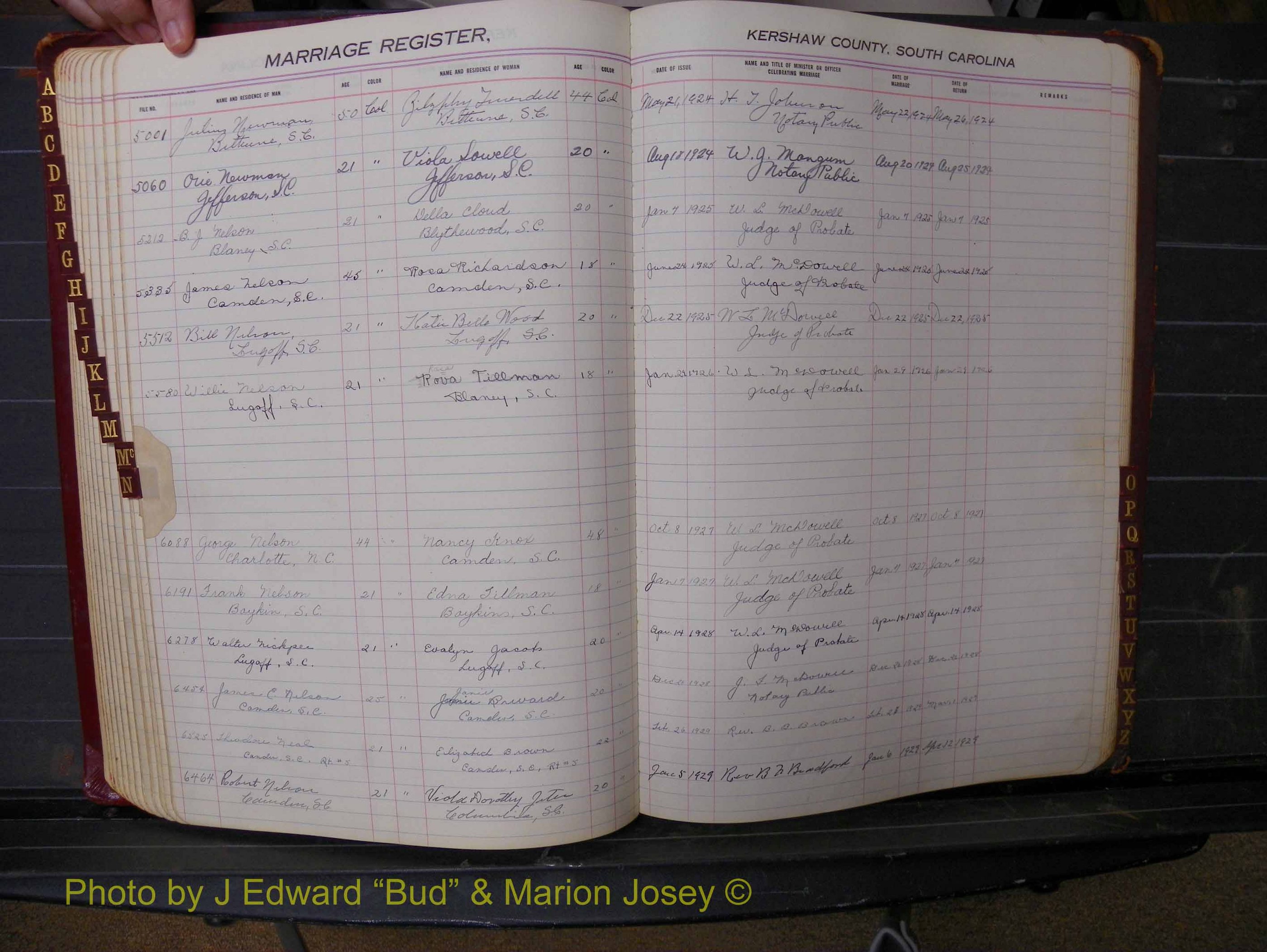 Kershaw Marriages, 1924-1936, Black Index N (160).JPG