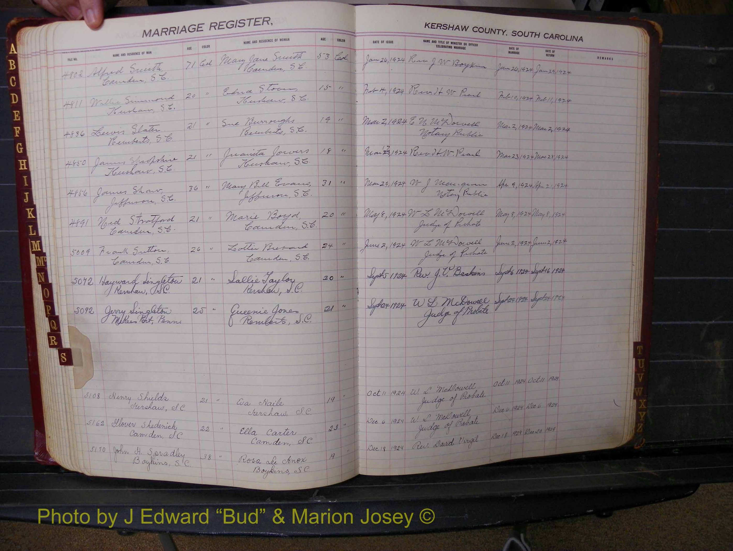 Kershaw Marriages, 1924-1936, Black Index S (171).JPG