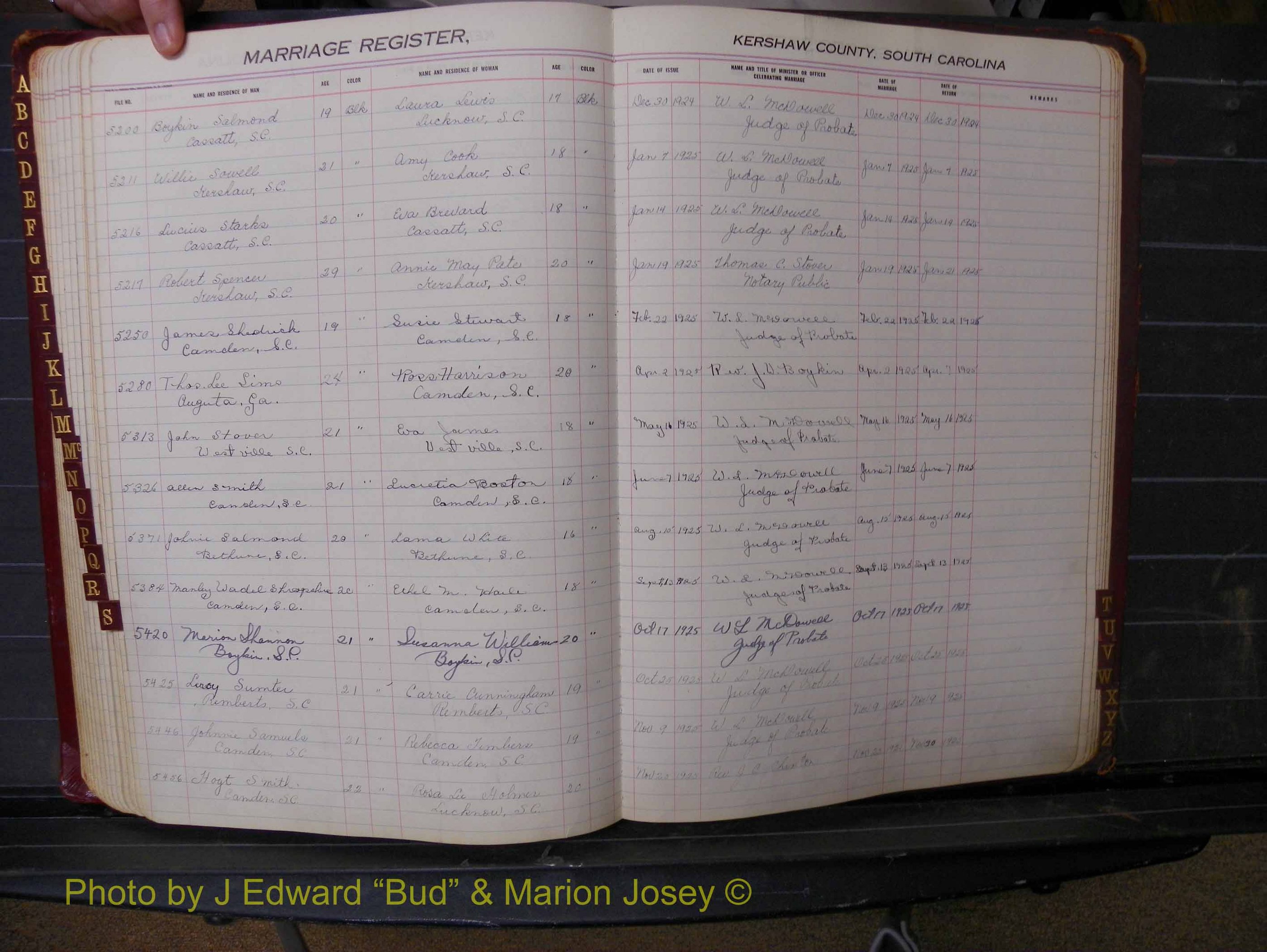 Kershaw Marriages, 1924-1936, Black Index S (172).JPG