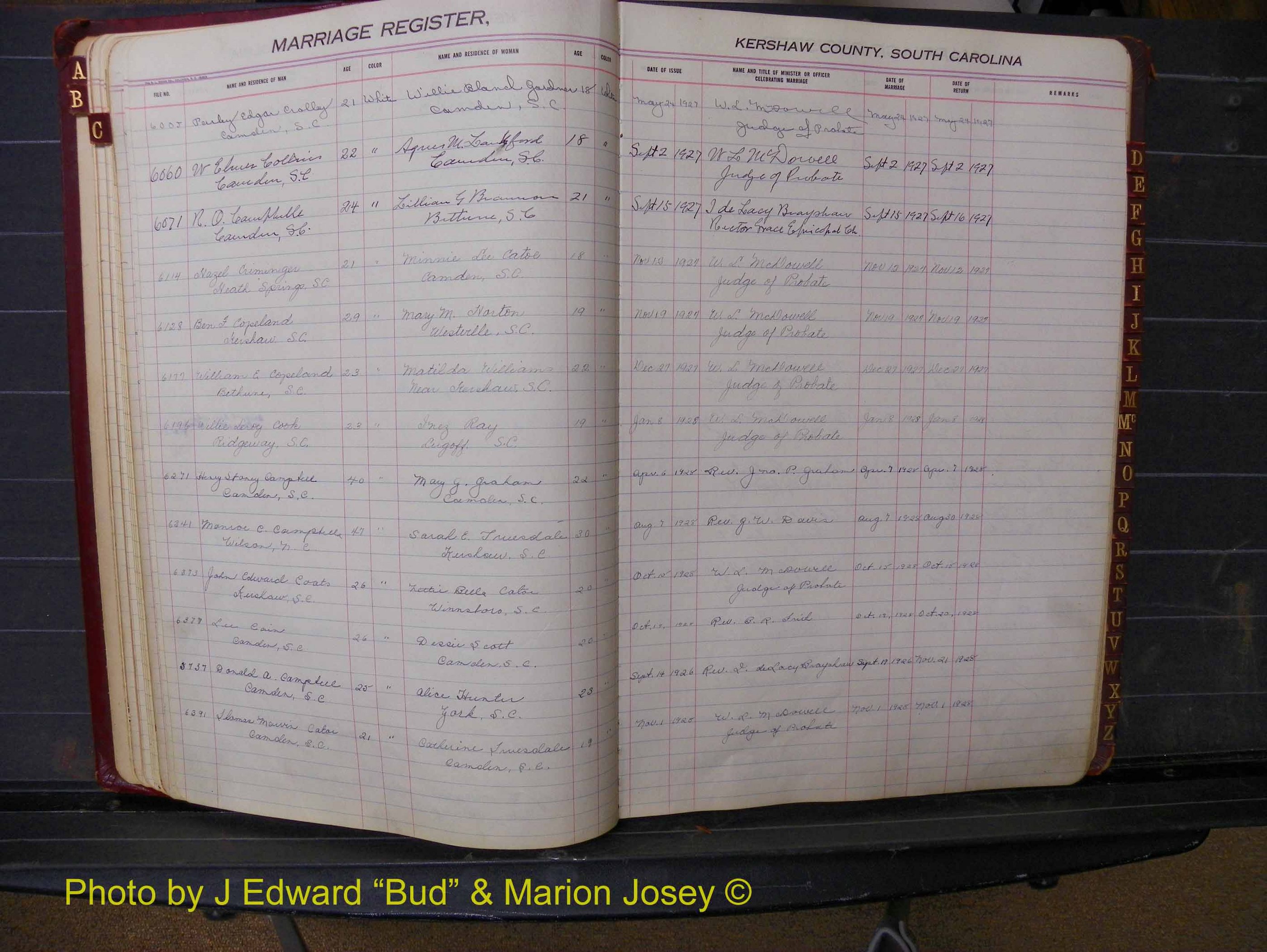 Kershaw Marriages, 1924-1937, White Index C (124).JPG