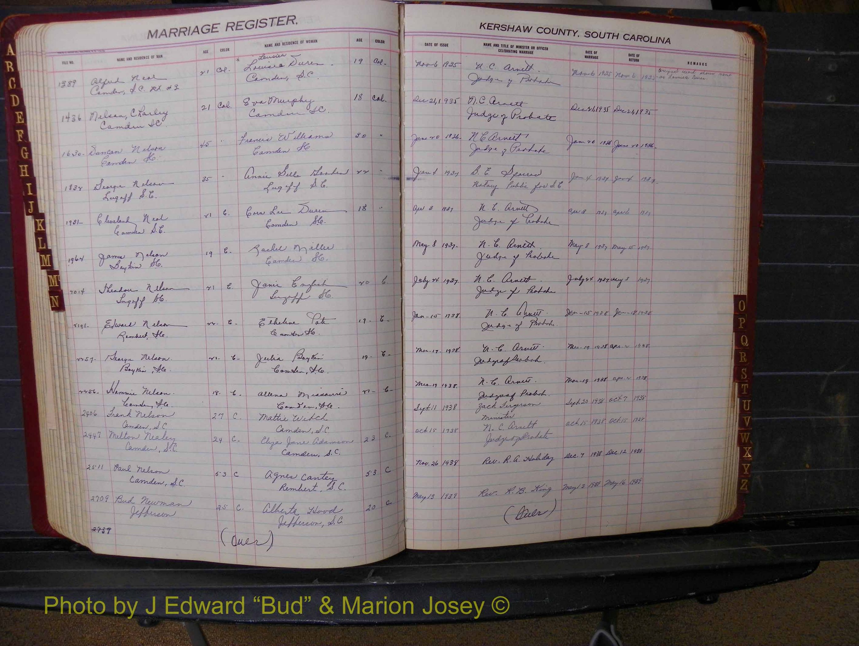 Kershaw Marriages, 1929-1940, Black Index N (192).JPG