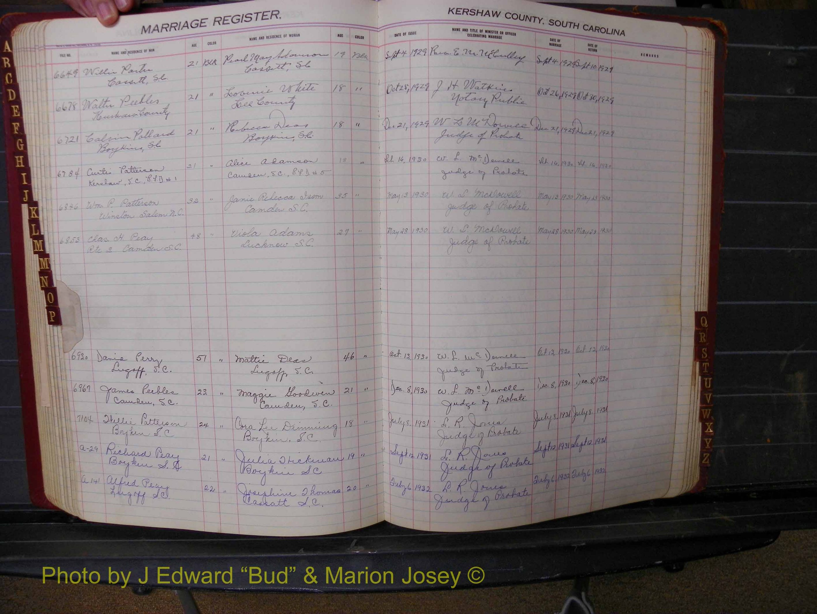 Kershaw Marriages, 1929-1940, Black Index P (195).JPG