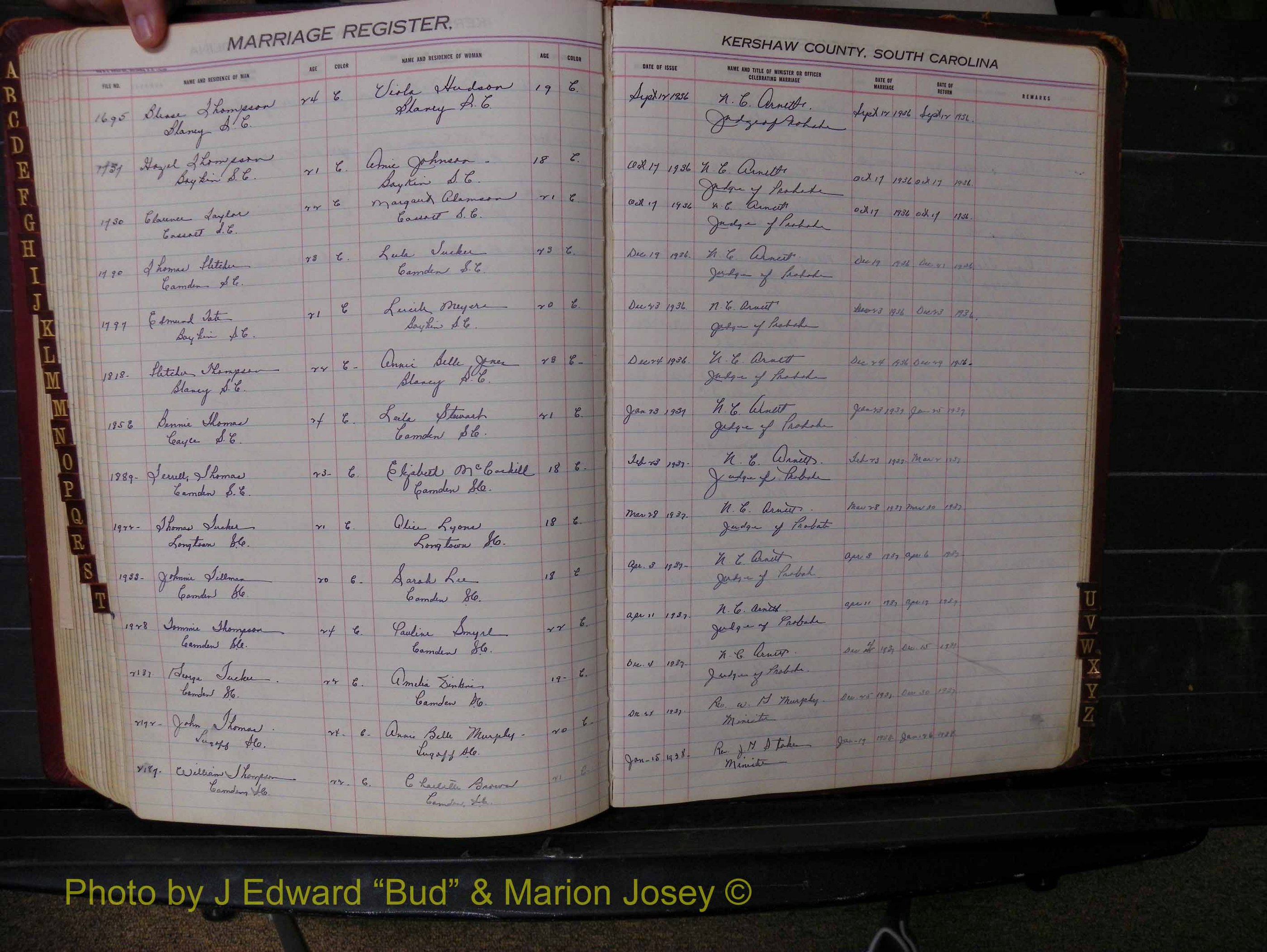 Kershaw Marriages, 1929-1940, Black Index T (223).JPG