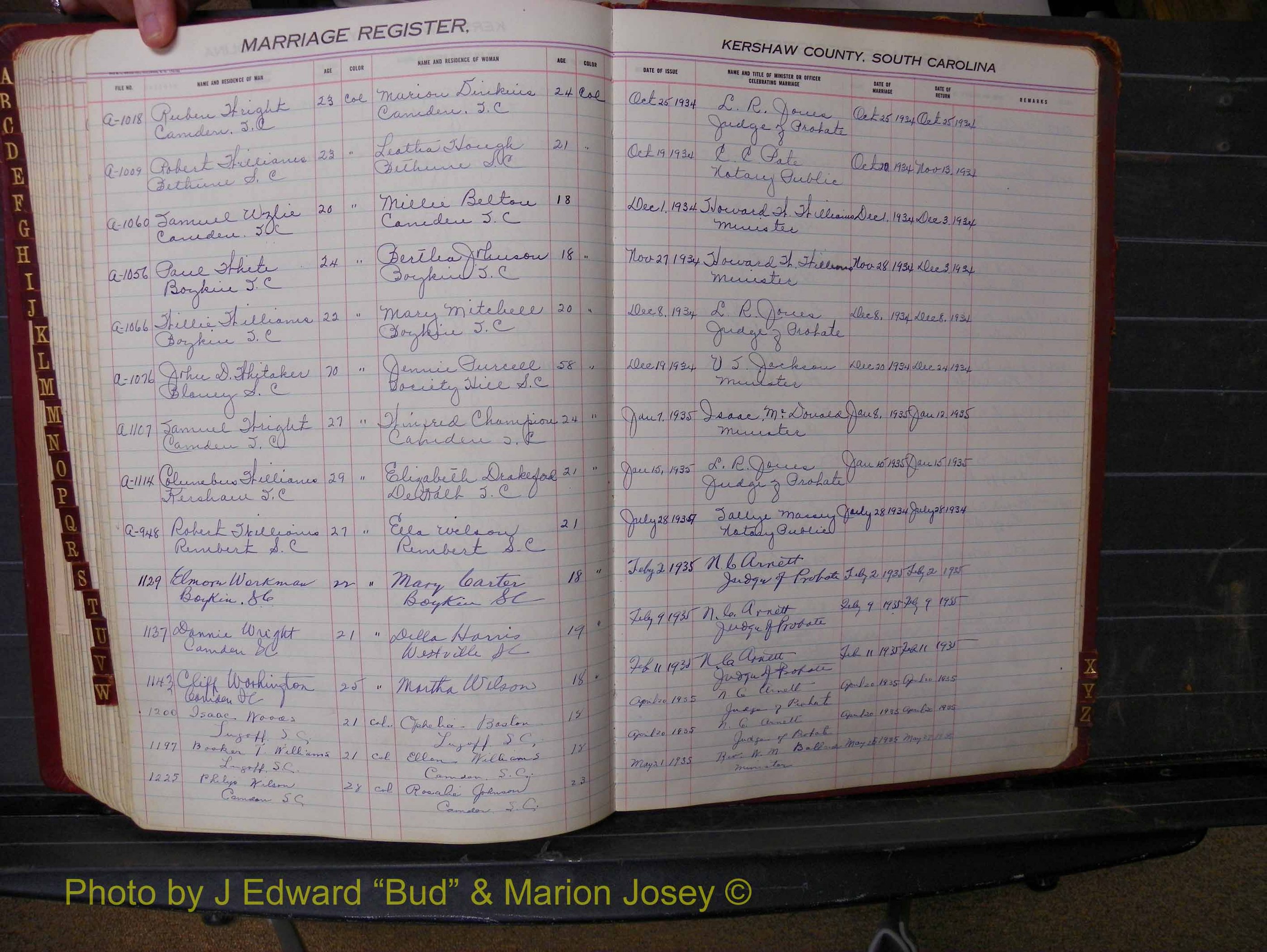Kershaw Marriages, 1929-1940, Black Index W (233).JPG
