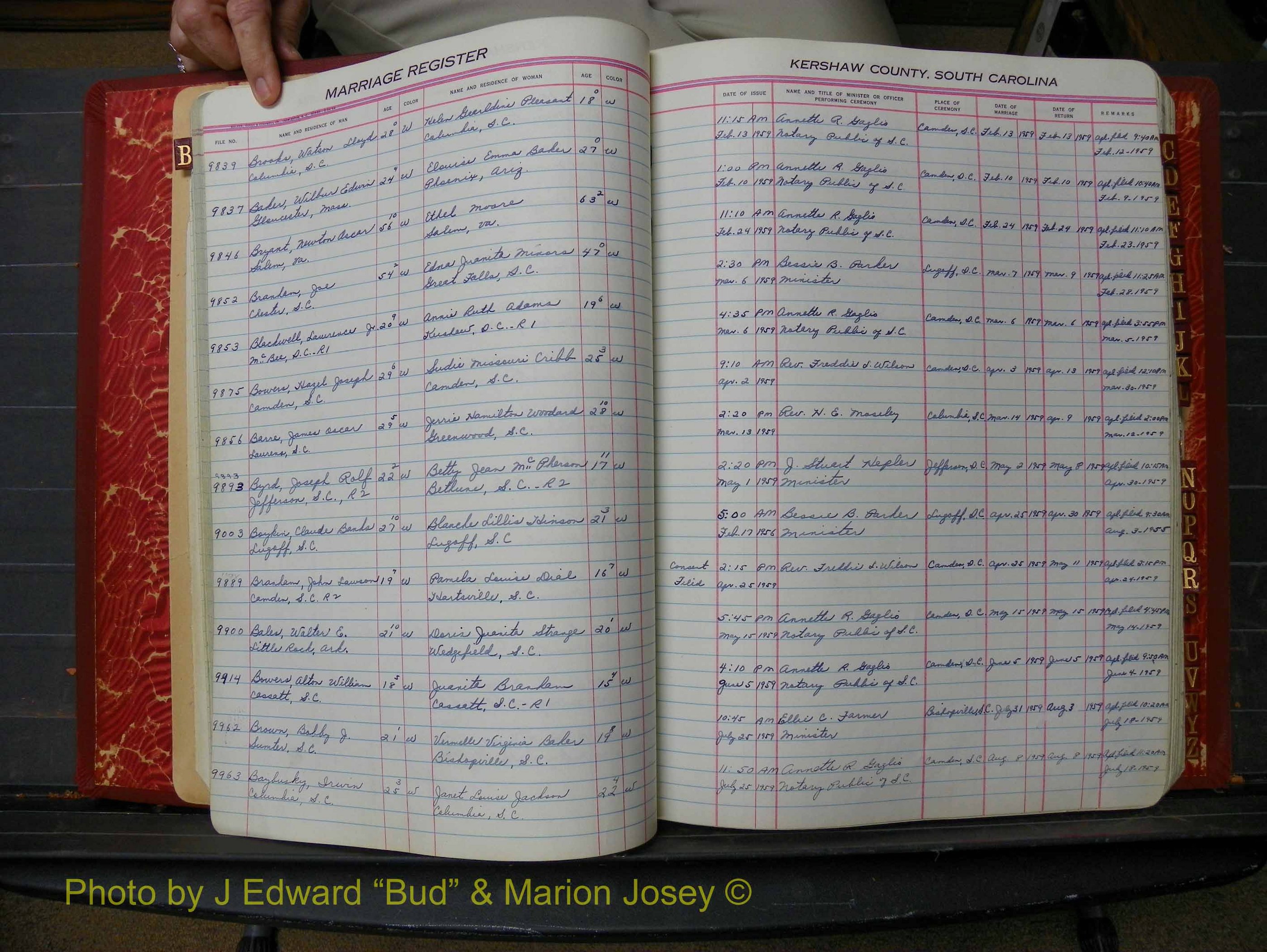 Kershaw Marriages, 1944-1960, White Index B (130).JPG