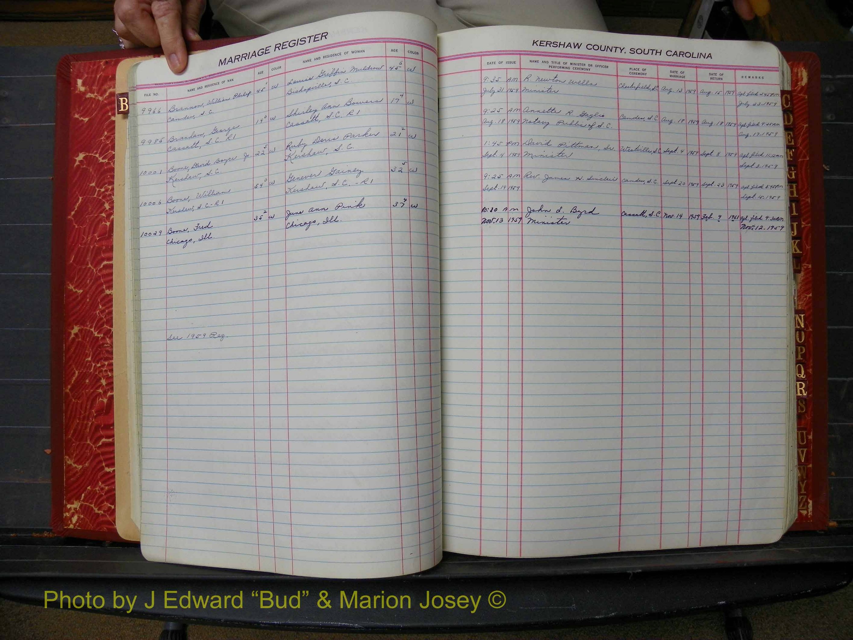 Kershaw Marriages, 1944-1960, White Index B (131).JPG