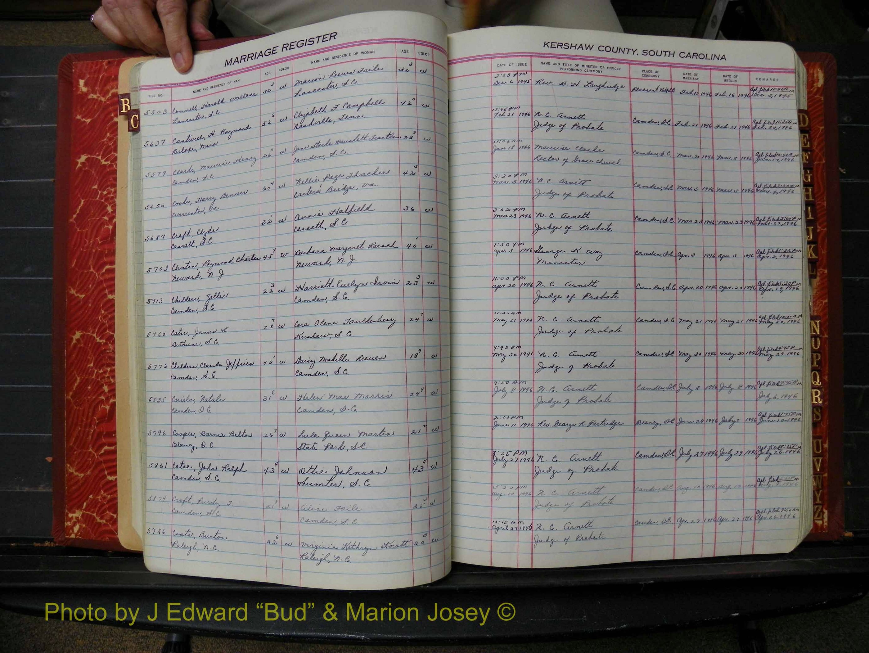 Kershaw Marriages, 1944-1960, White Index C (134).JPG