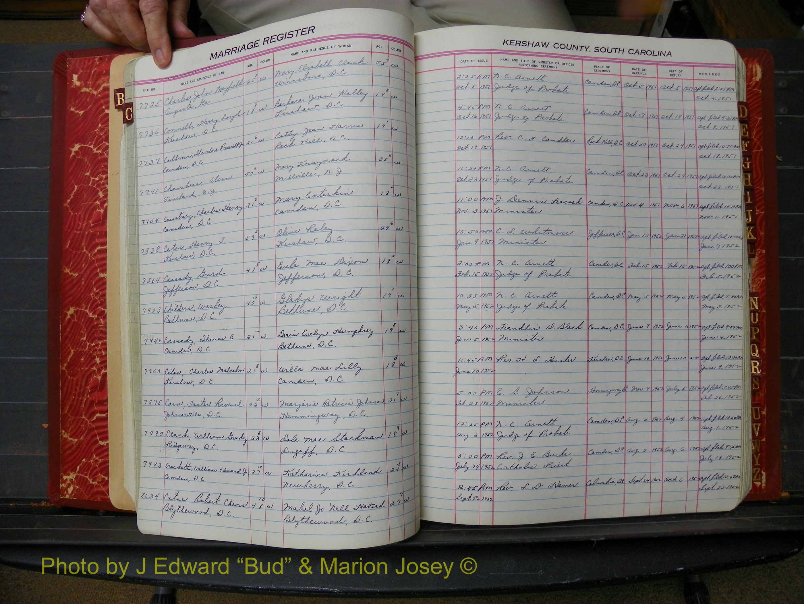 Kershaw Marriages, 1944-1960, White Index C (142).JPG