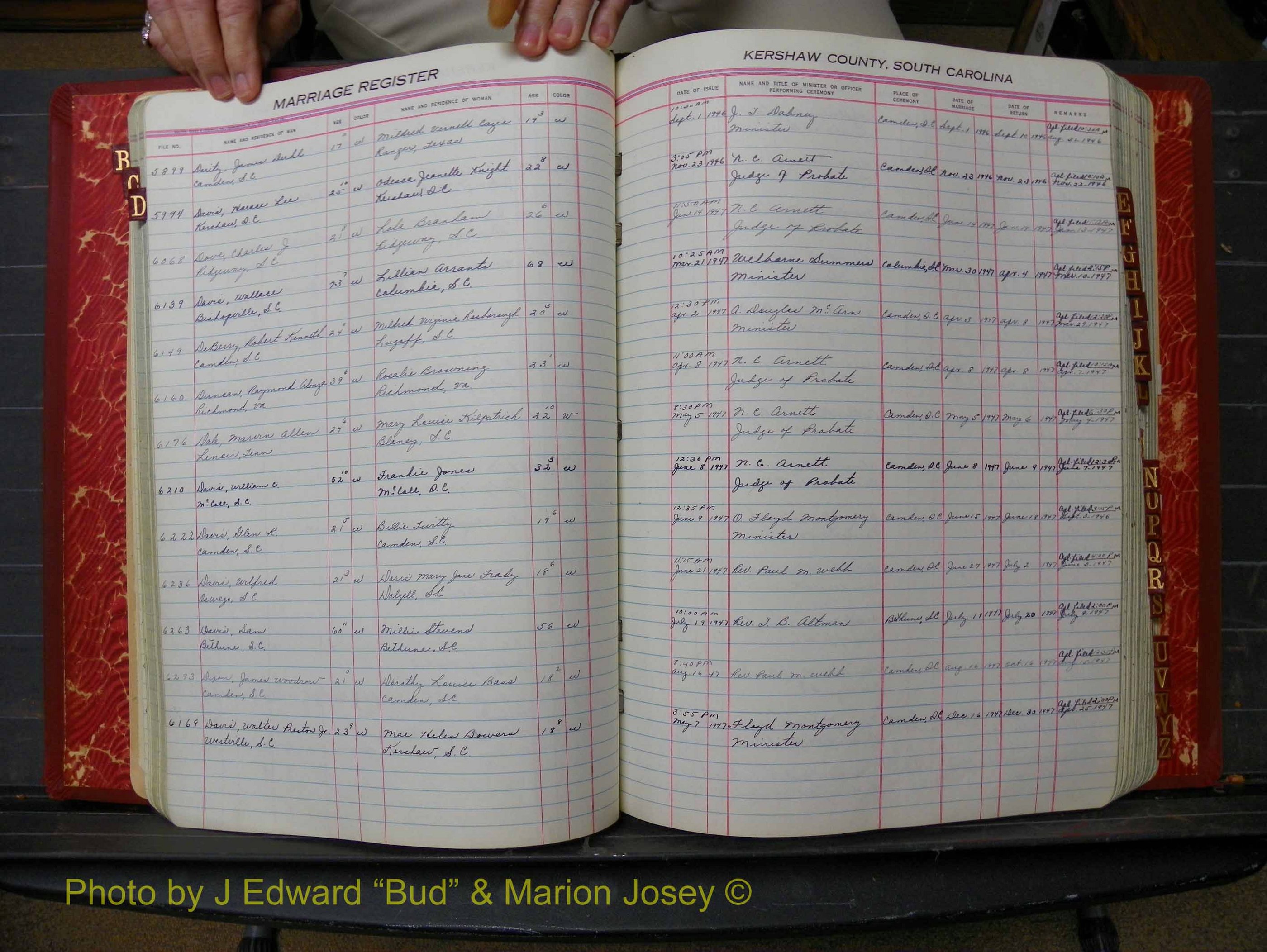 Kershaw Marriages, 1944-1960, White Index D (150).JPG