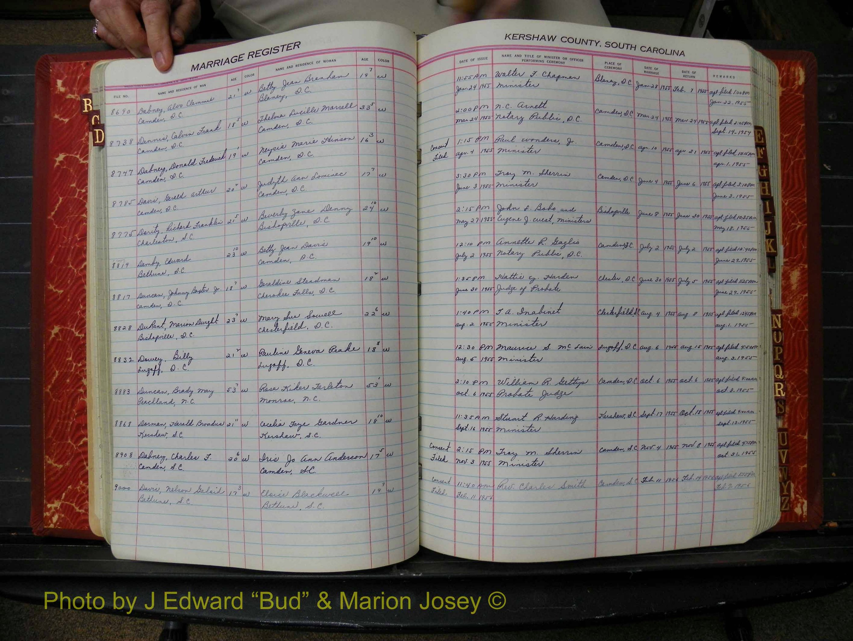 Kershaw Marriages, 1944-1960, White Index D (155).JPG