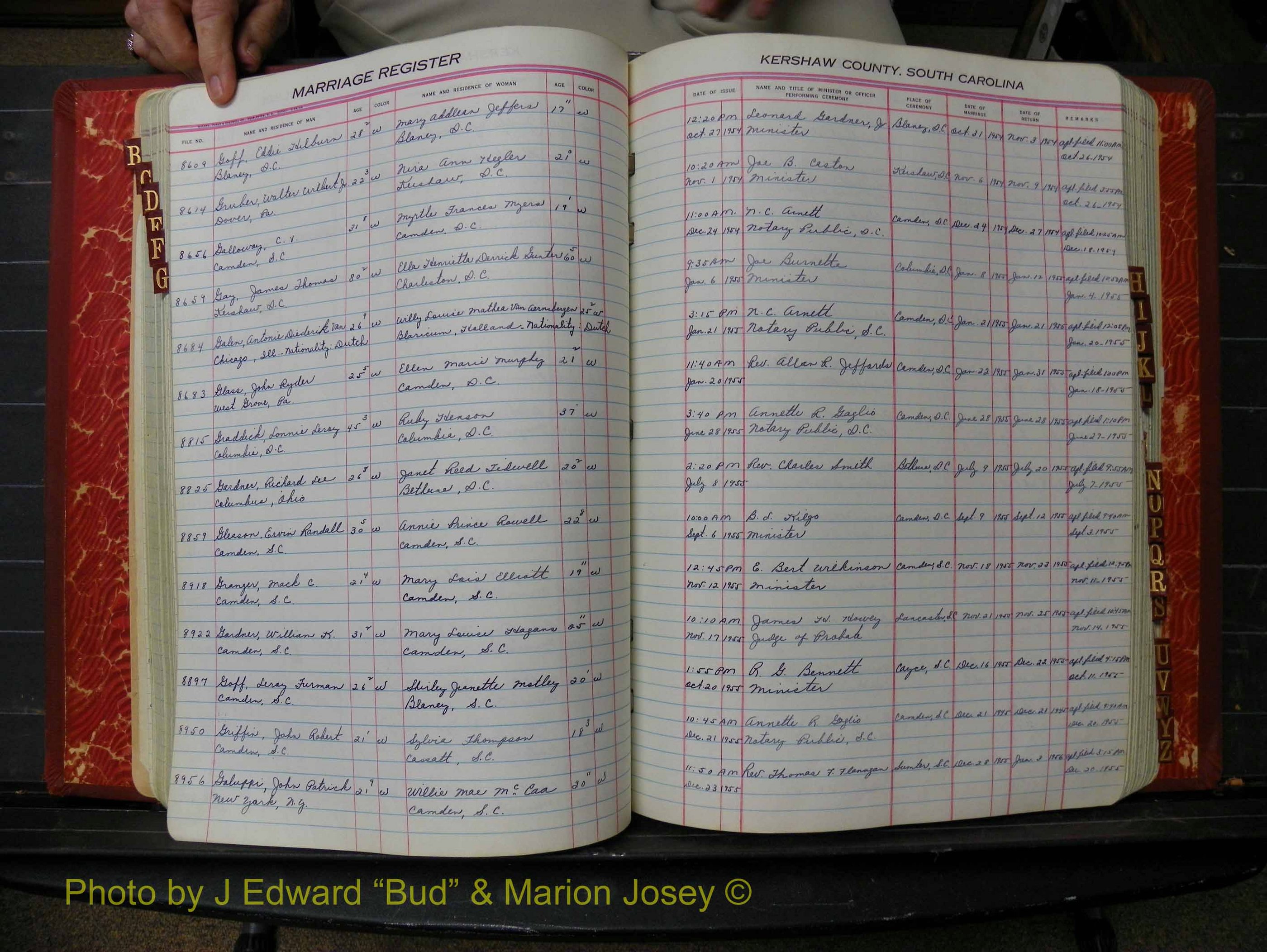 Kershaw Marriages, 1944-1960, White Index G (174).JPG