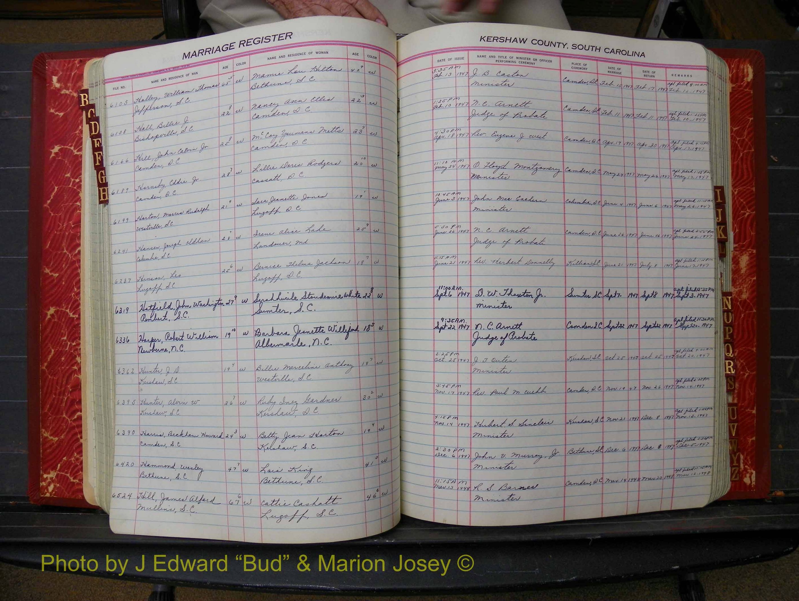 Kershaw Marriages, 1944-1960, White Index H (180).JPG