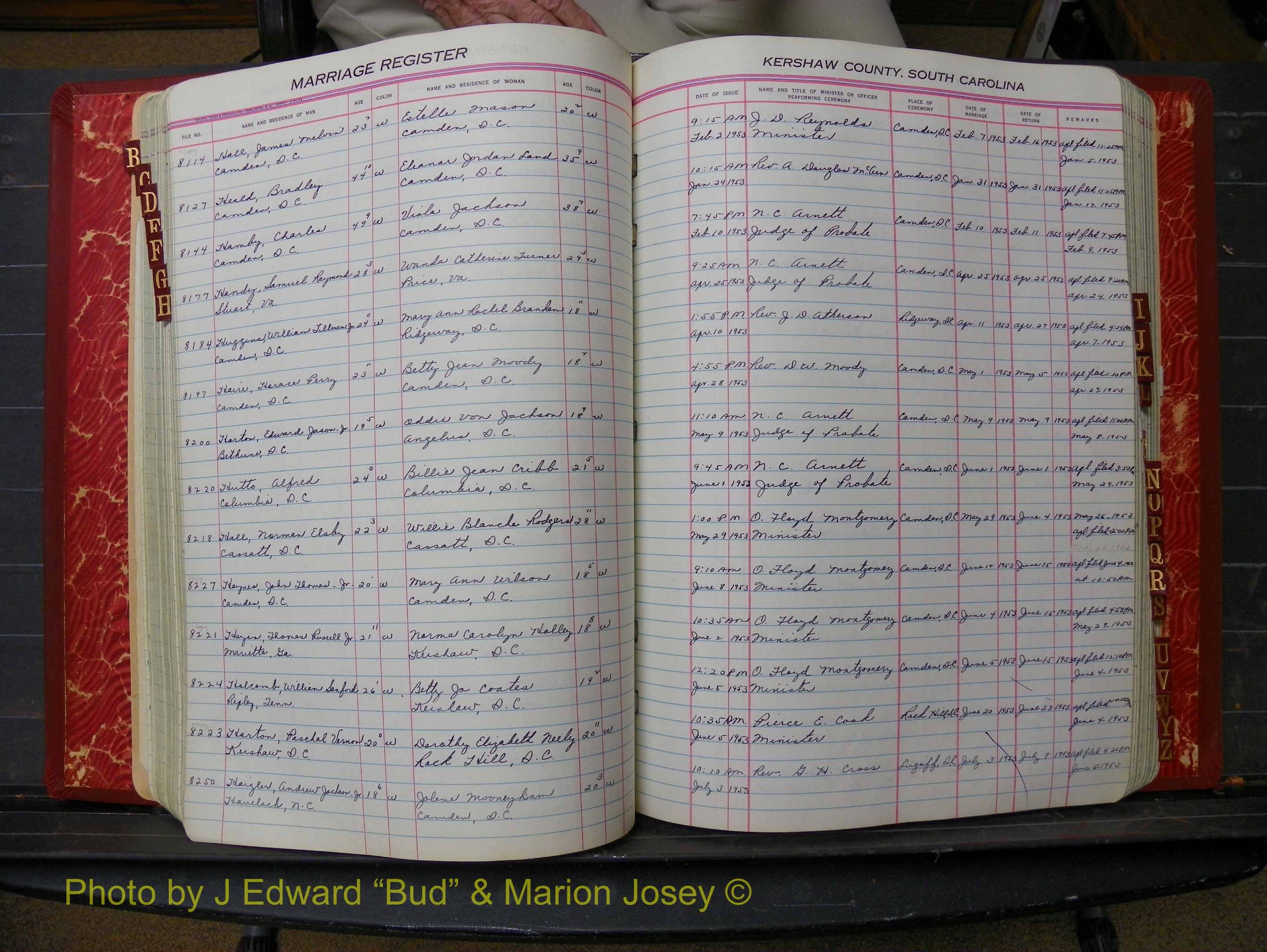 Kershaw Marriages, 1944-1960, White Index H (187).JPG