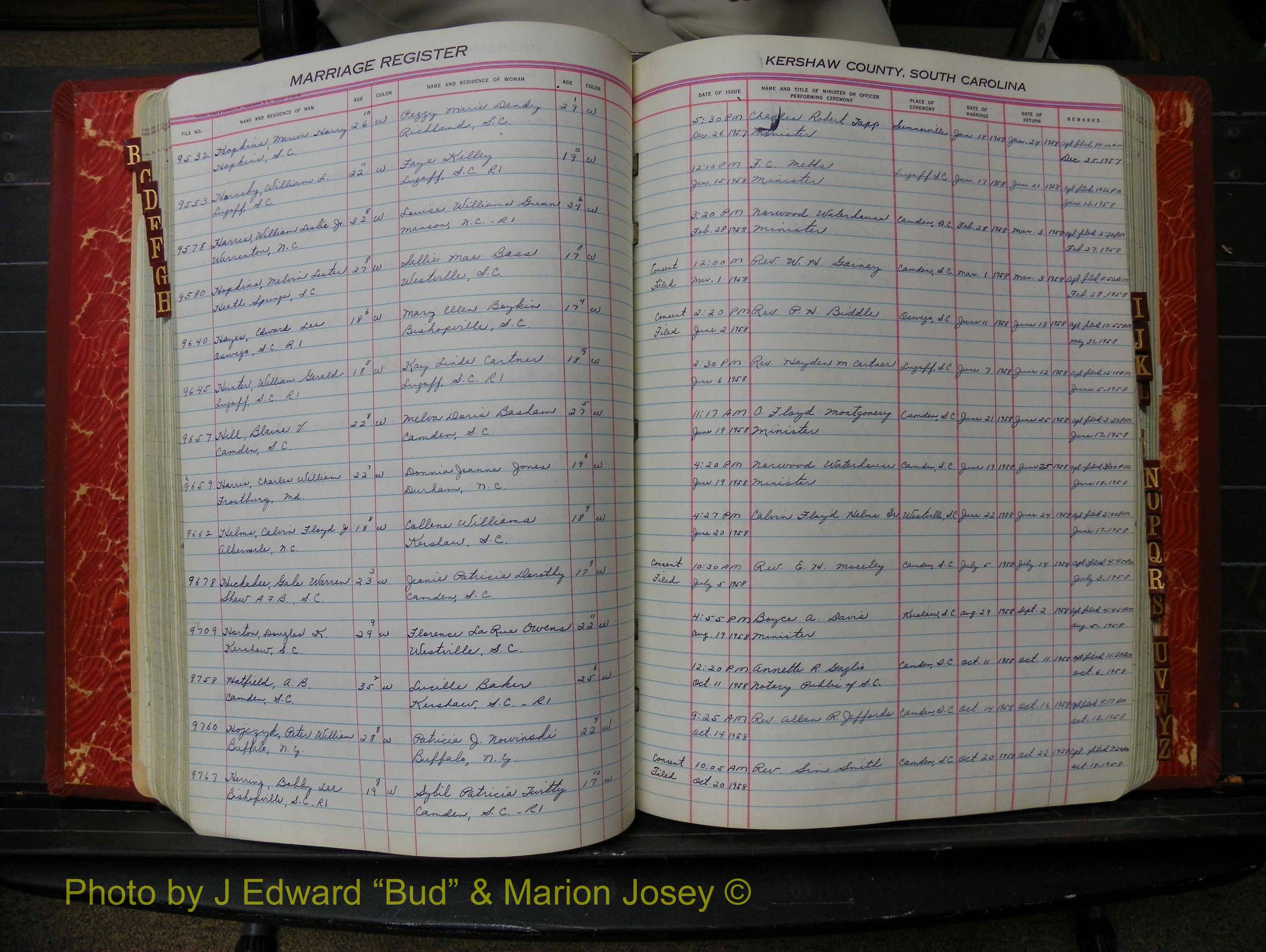 Kershaw Marriages, 1944-1960, White Index H (193).JPG