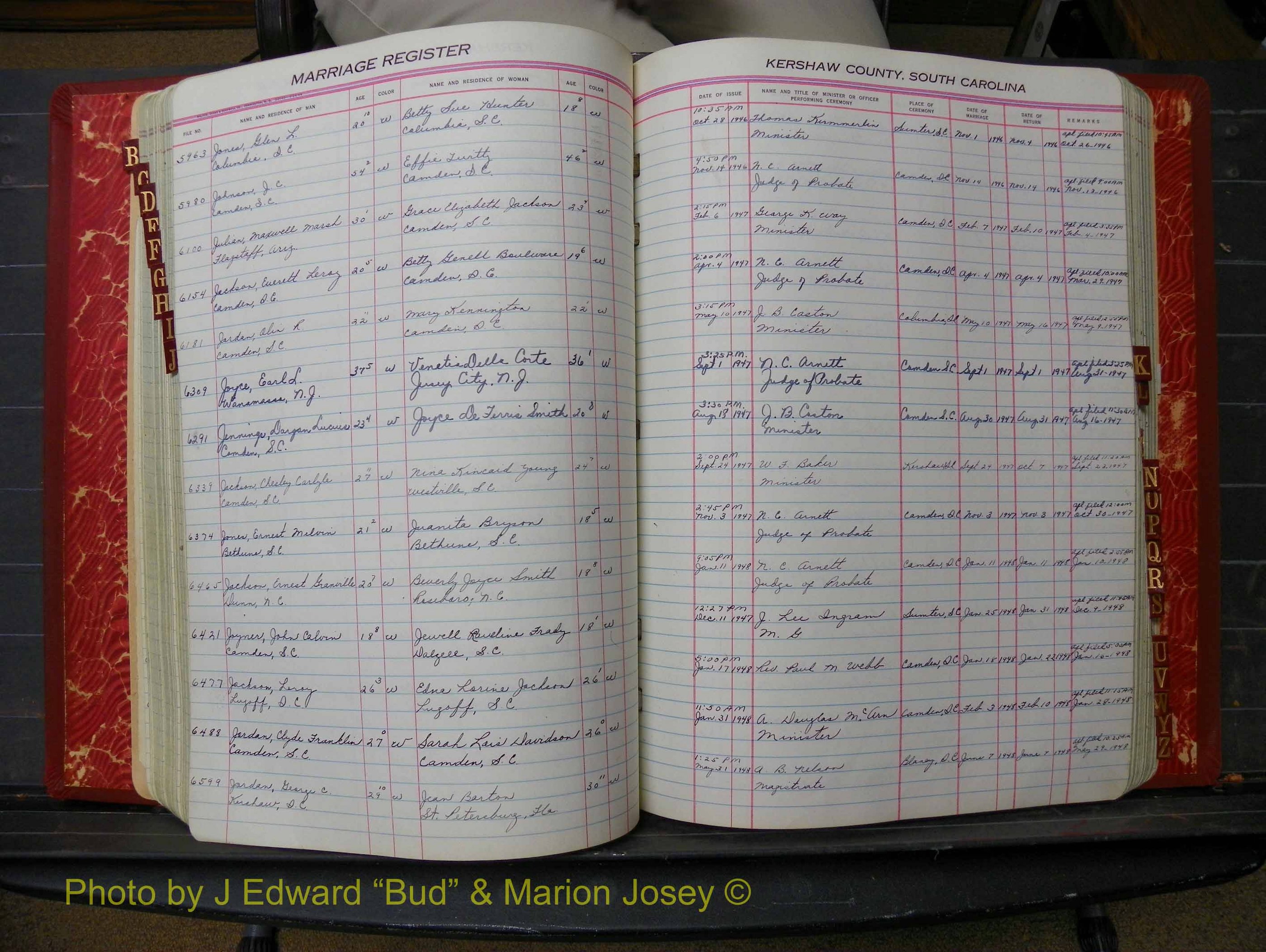 Kershaw Marriages, 1944-1960, White Index J (198).JPG