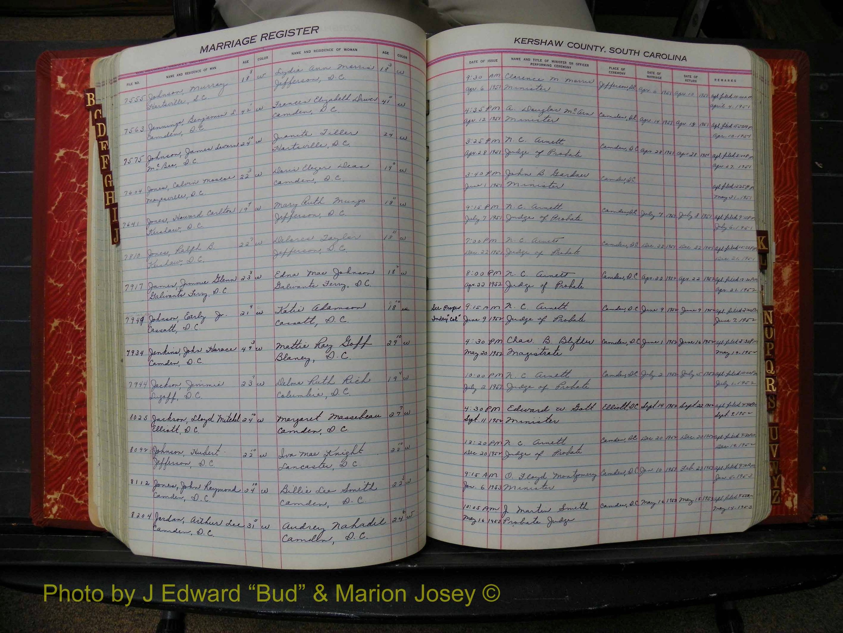 Kershaw Marriages, 1944-1960, White Index J (200).JPG