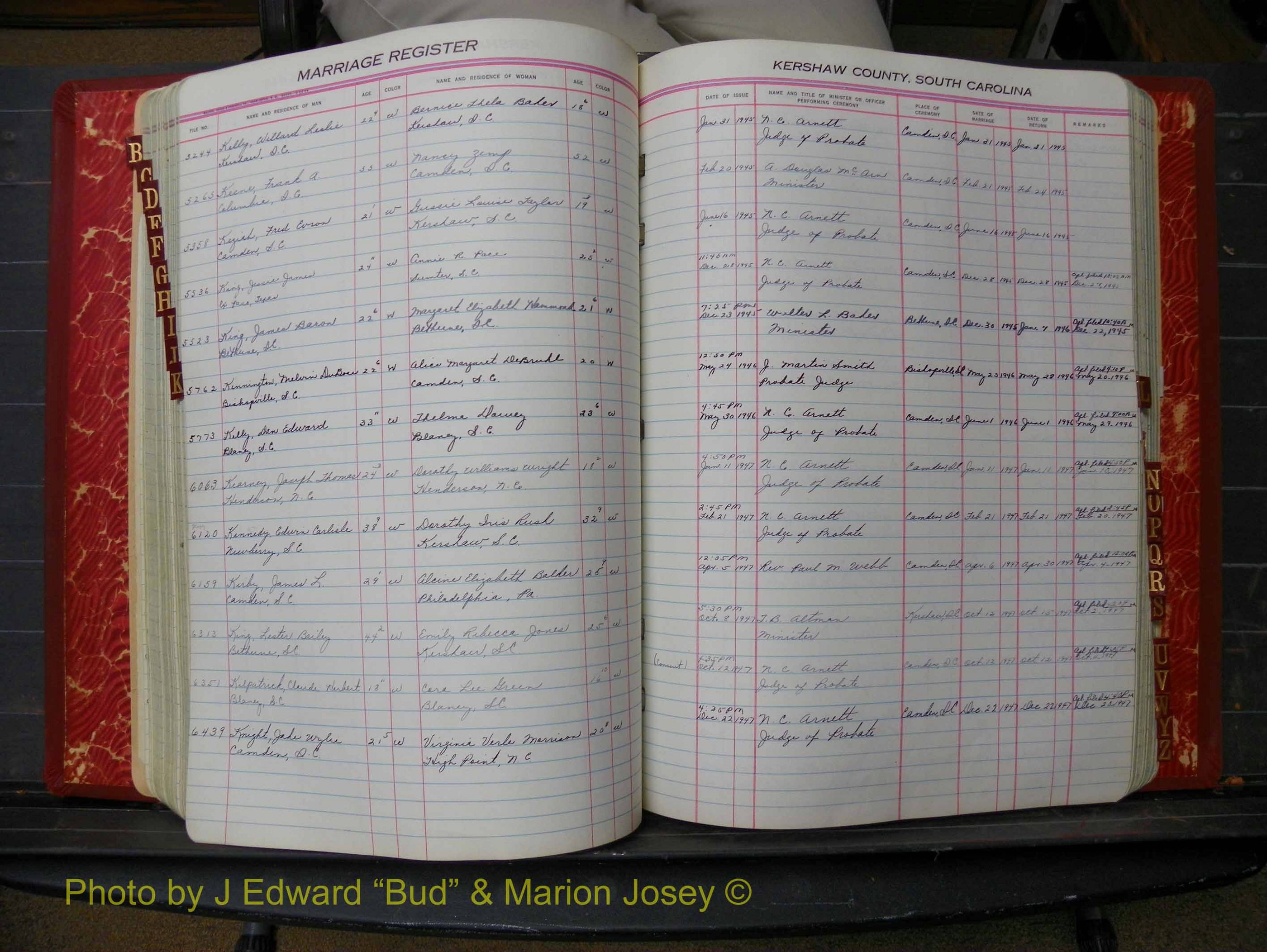 Kershaw Marriages, 1944-1960, White Index K (204).JPG