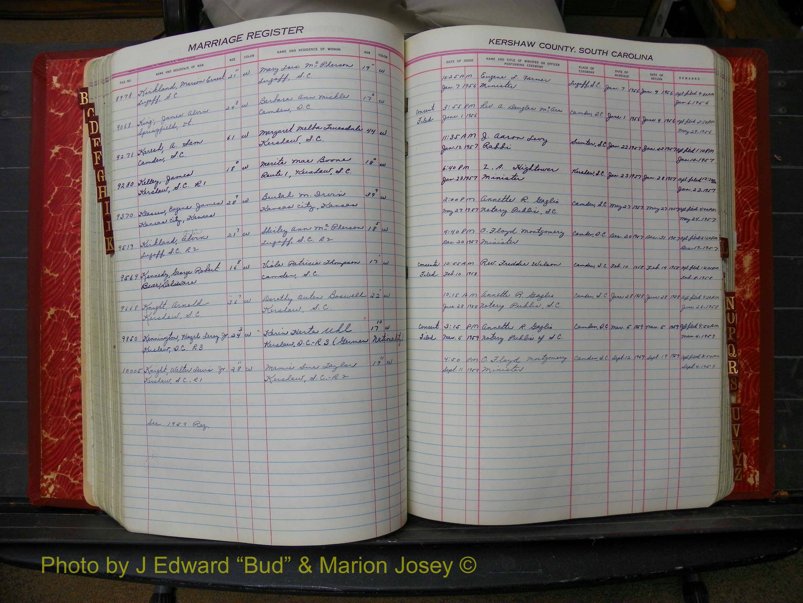 Kershaw Marriages, 1944-1960, White Index K (207).JPG