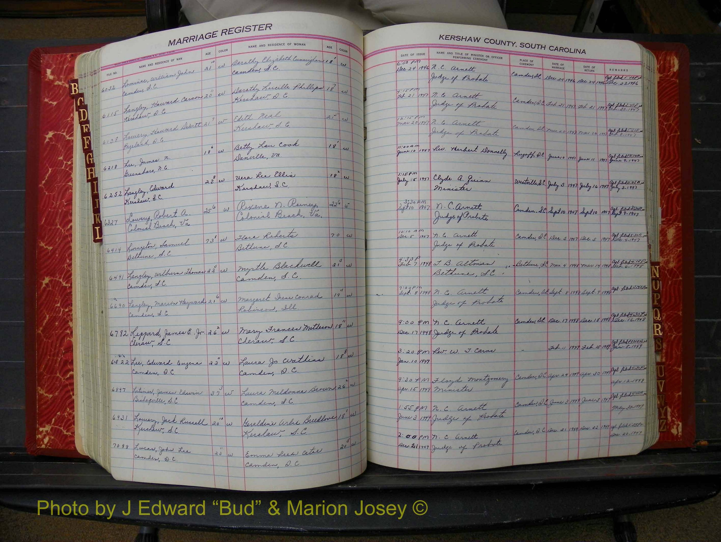 Kershaw Marriages, 1944-1960, White Index L (209).JPG