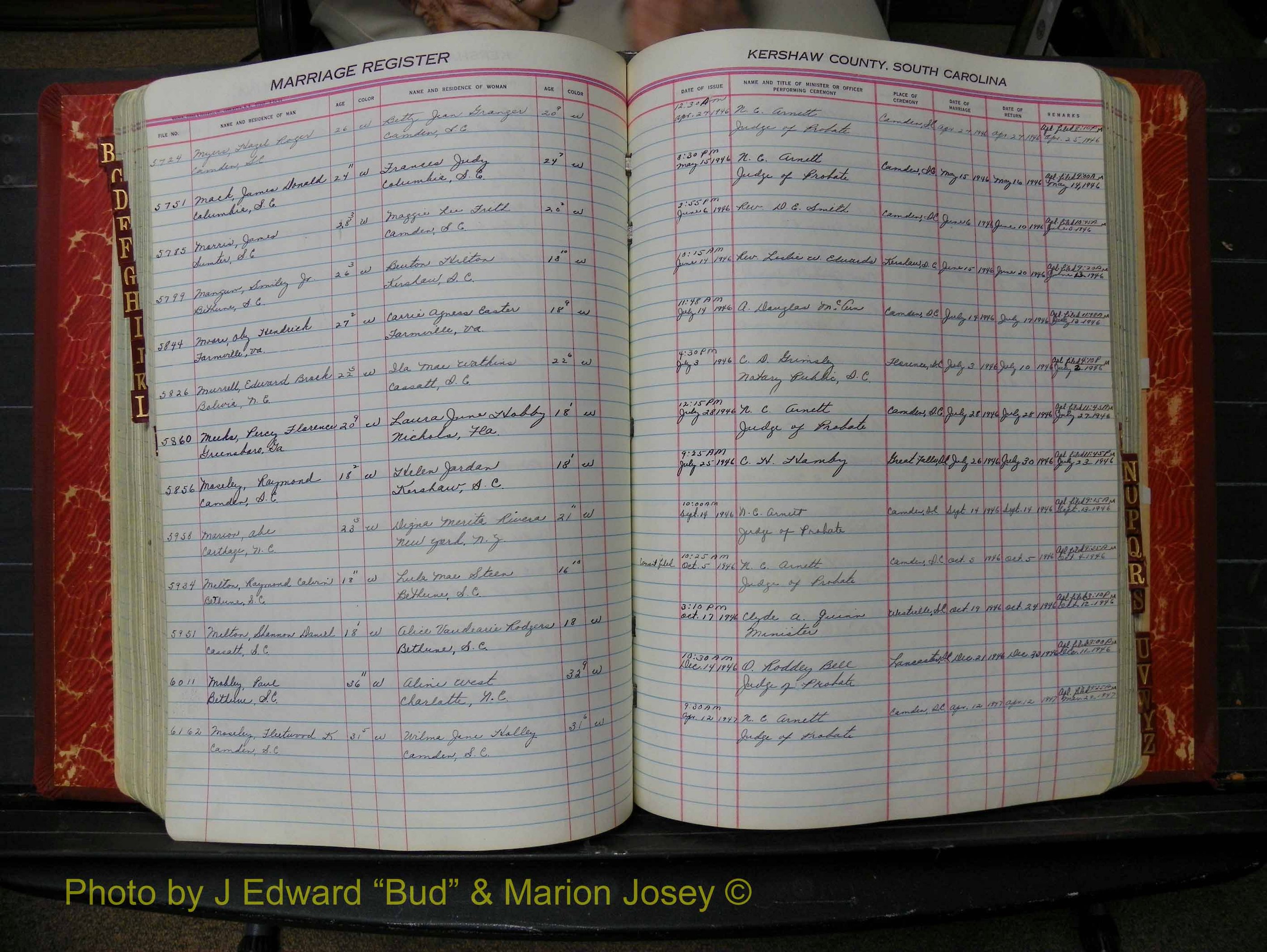 Kershaw Marriages, 1944-1960, White Index M (217).JPG