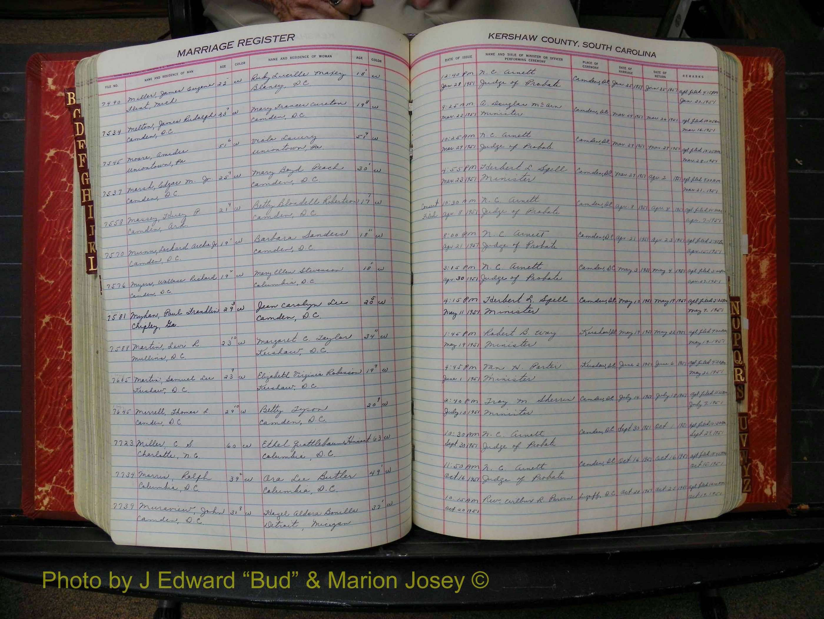 Kershaw Marriages, 1944-1960, White Index M (221).JPG