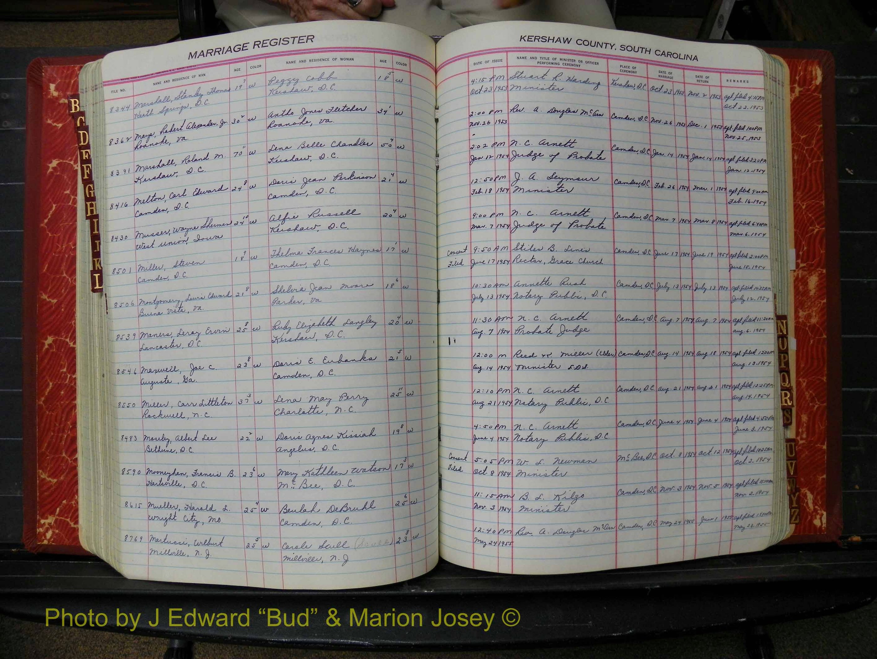 Kershaw Marriages, 1944-1960, White Index M (224).JPG