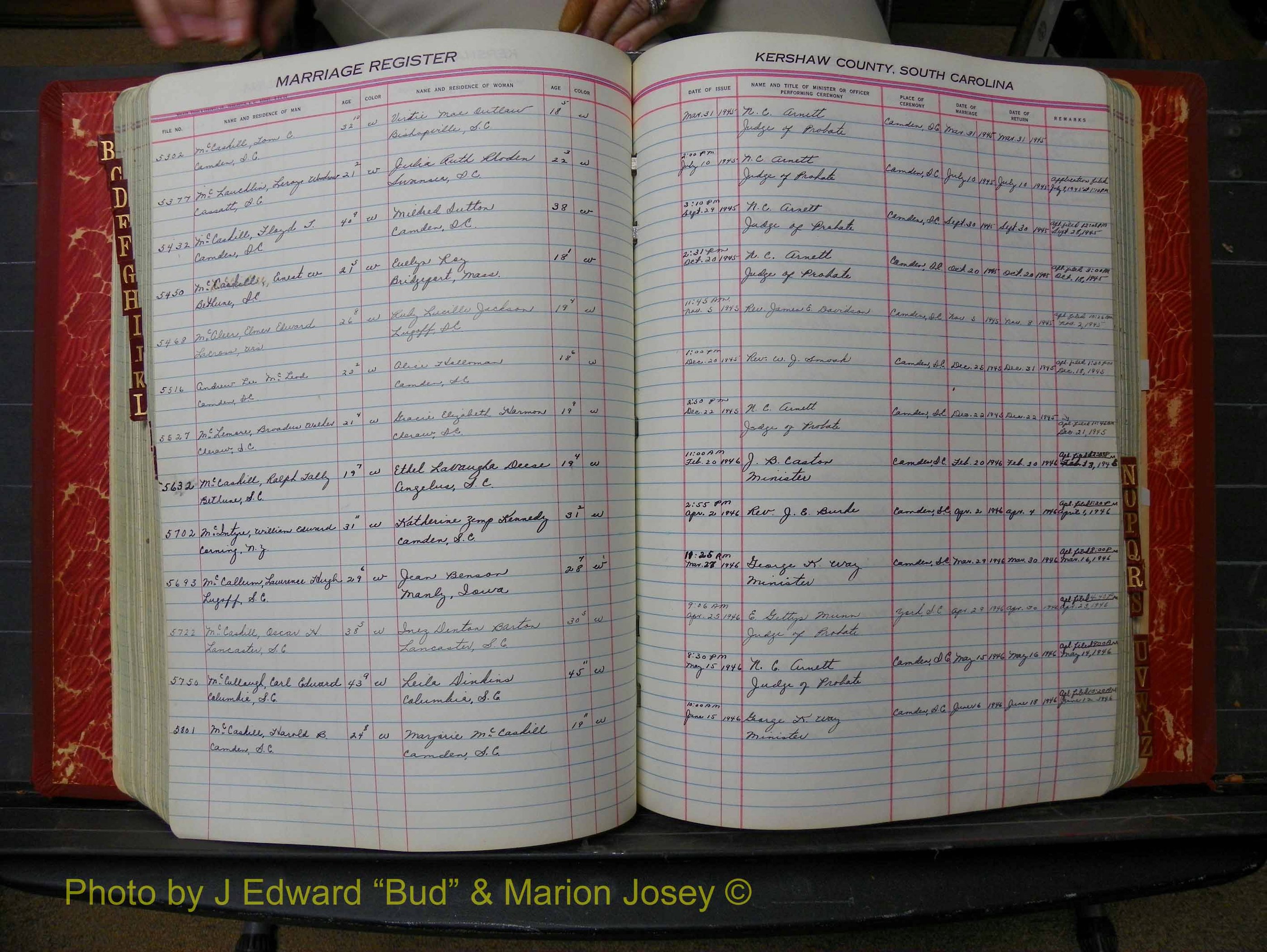 Kershaw Marriages, 1944-1960, White Index Mc (230).JPG