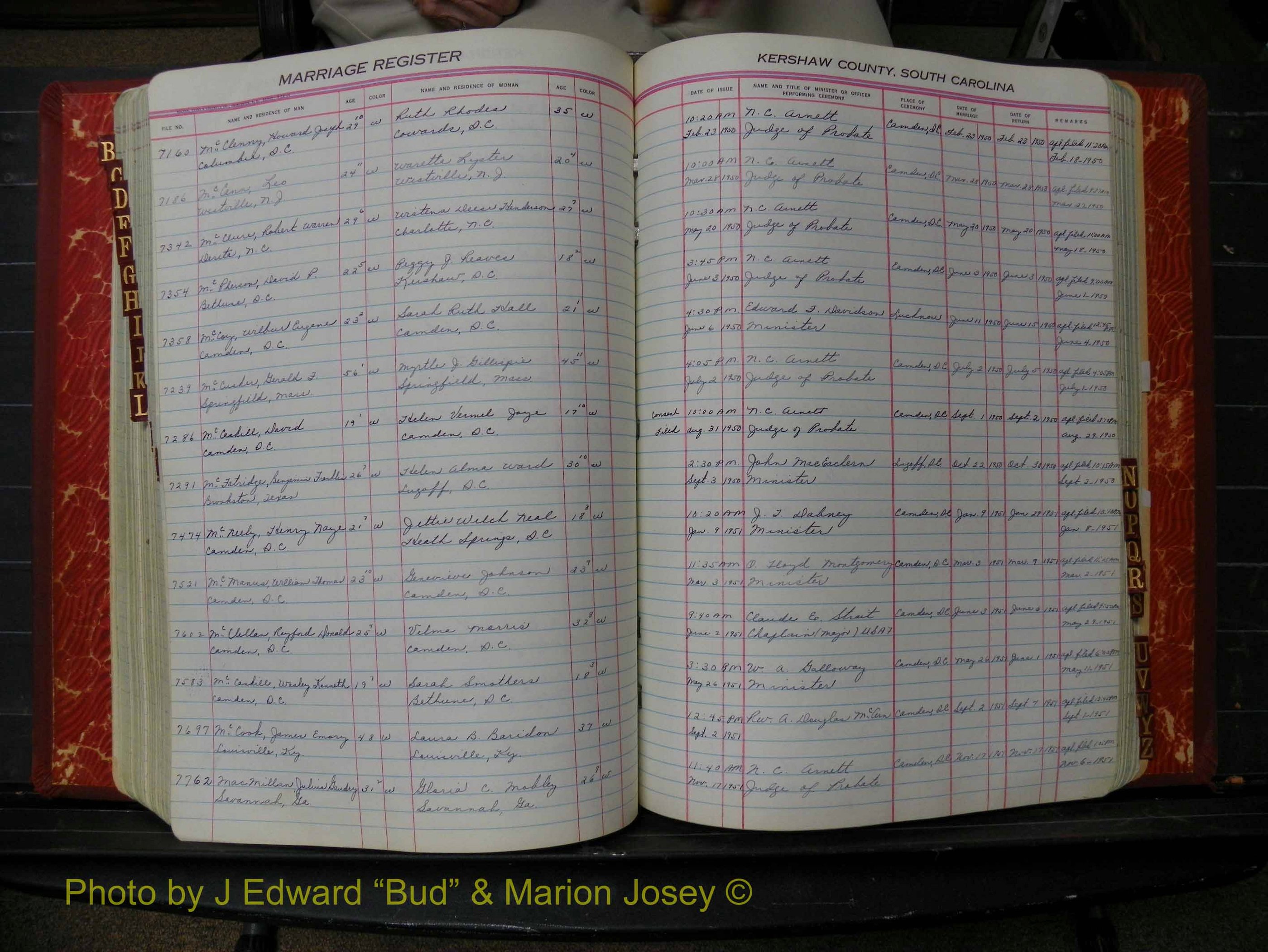 Kershaw Marriages, 1944-1960, White Index Mc (233).JPG