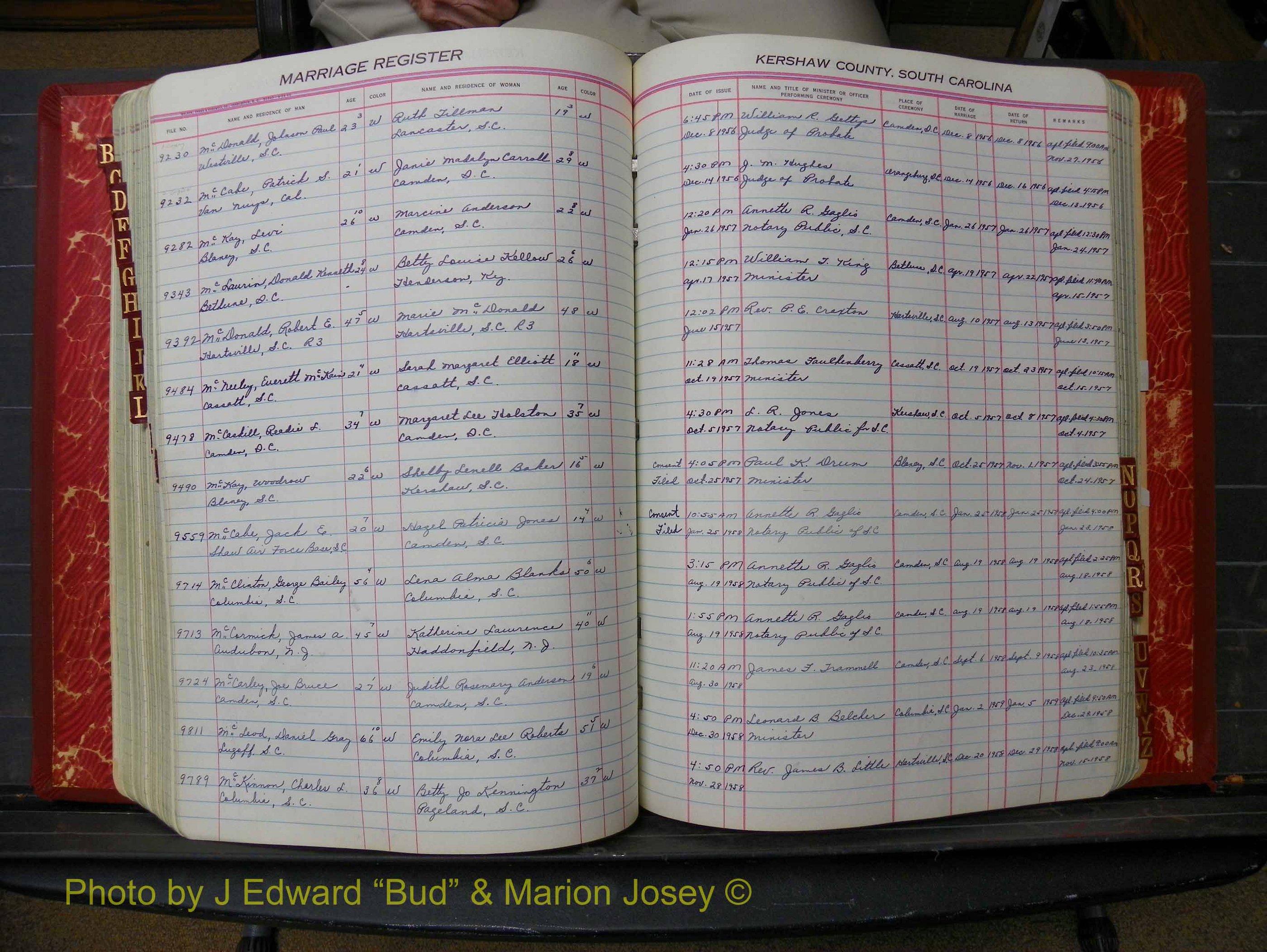 Kershaw Marriages, 1944-1960, White Index Mc (236).JPG