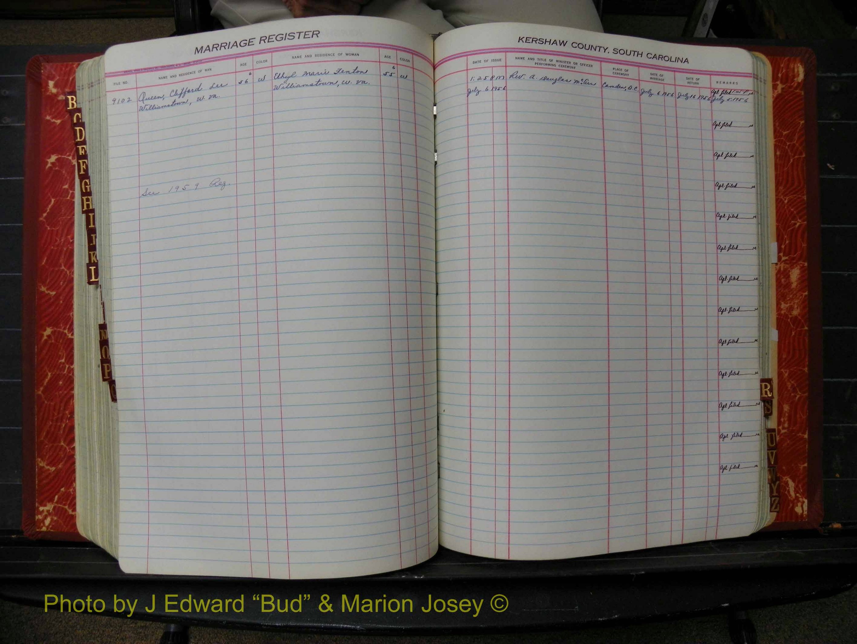 Kershaw Marriages, 1944-1960, White Index Q (253).JPG