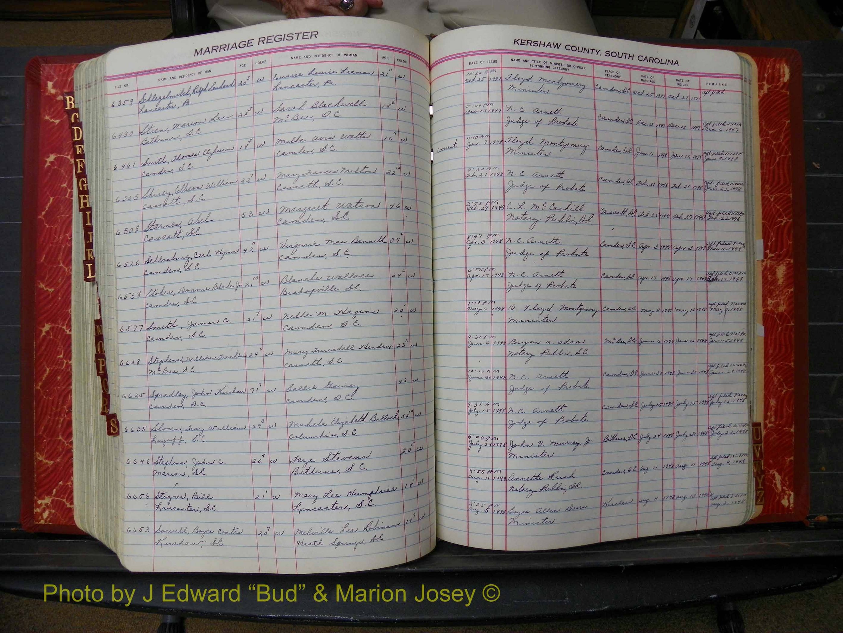 Kershaw Marriages, 1944-1960, White Index S (271).JPG