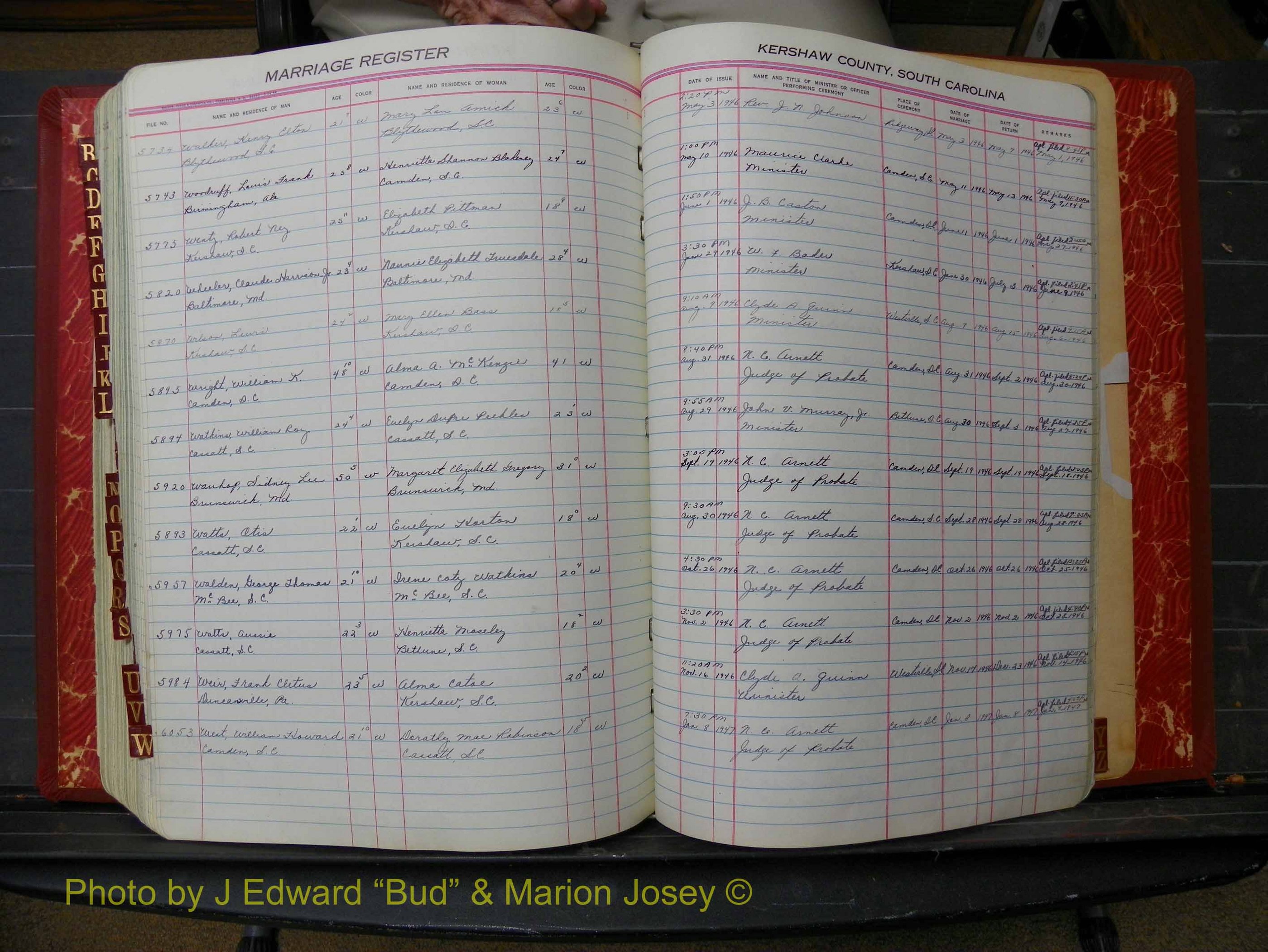 Kershaw Marriages, 1944-1960, White Index W (299).JPG