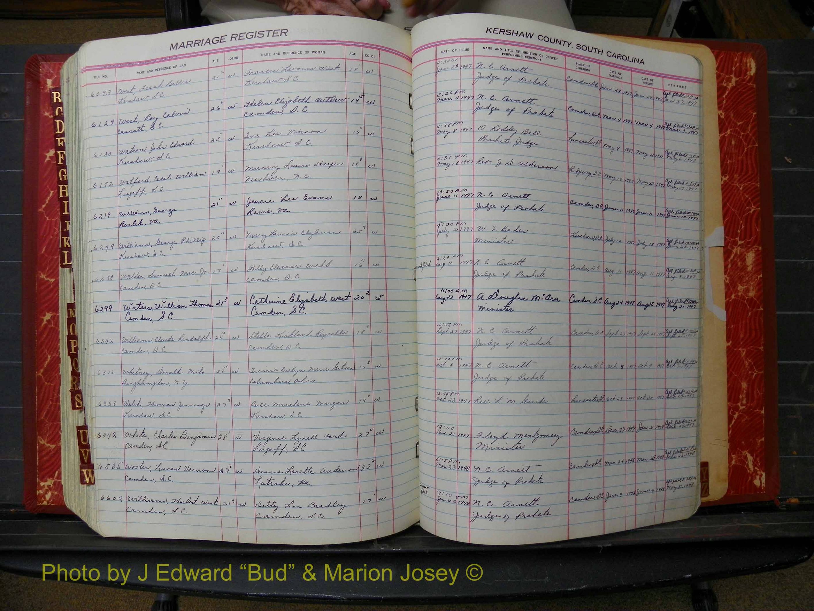 Kershaw Marriages, 1944-1960, White Index W (300).JPG