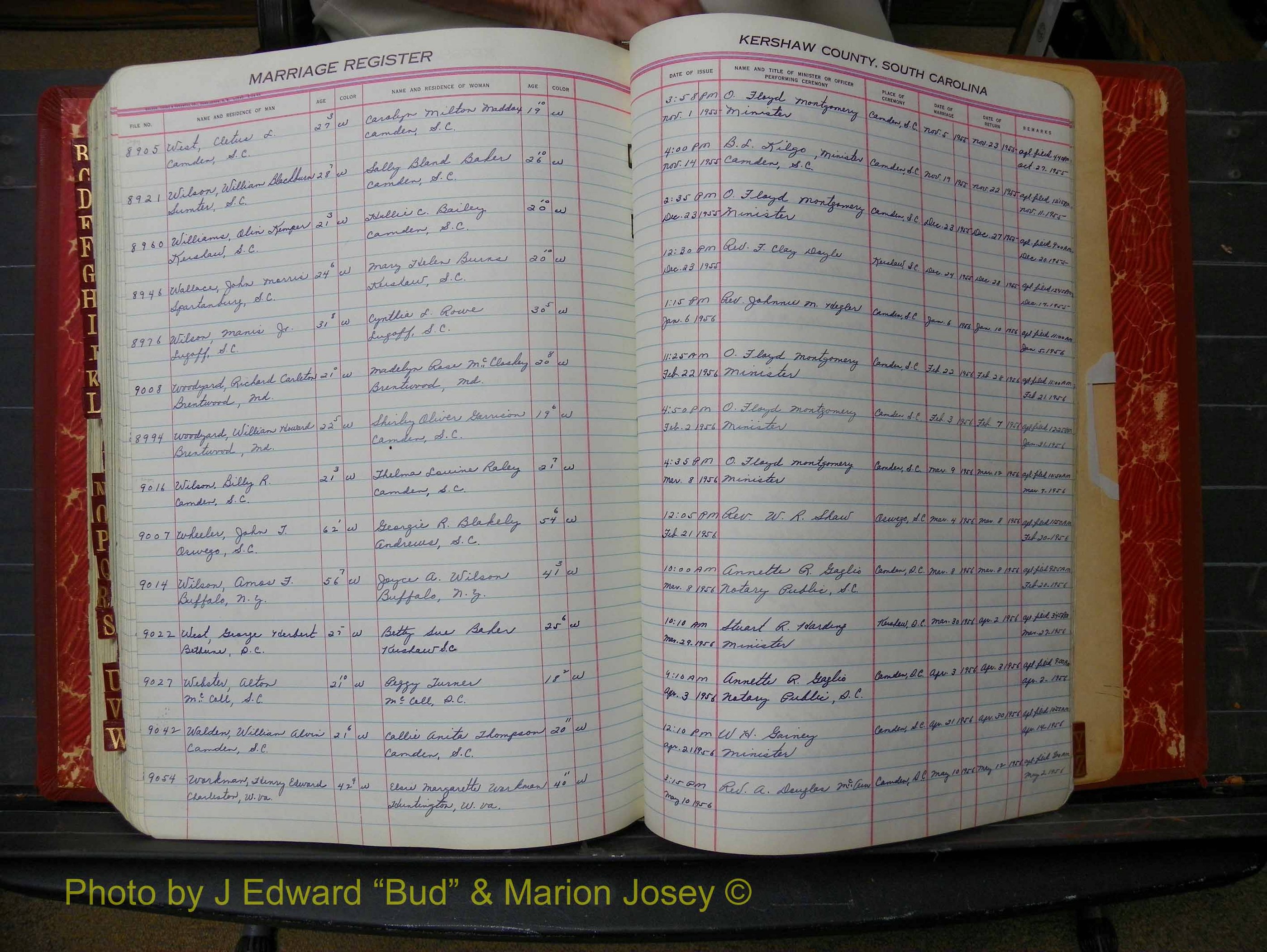 Kershaw Marriages, 1944-1960, White Index W (307).JPG