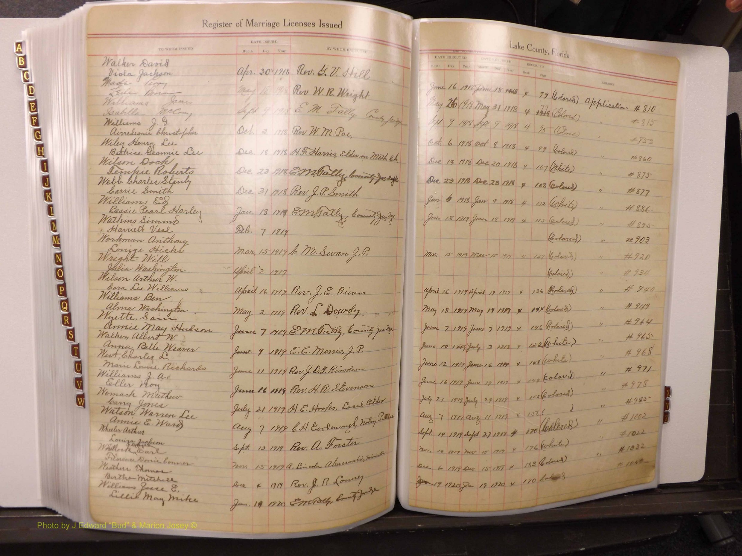 Lake Co, FL Marriage Book 1, 1912-1929 Index W5.JPG