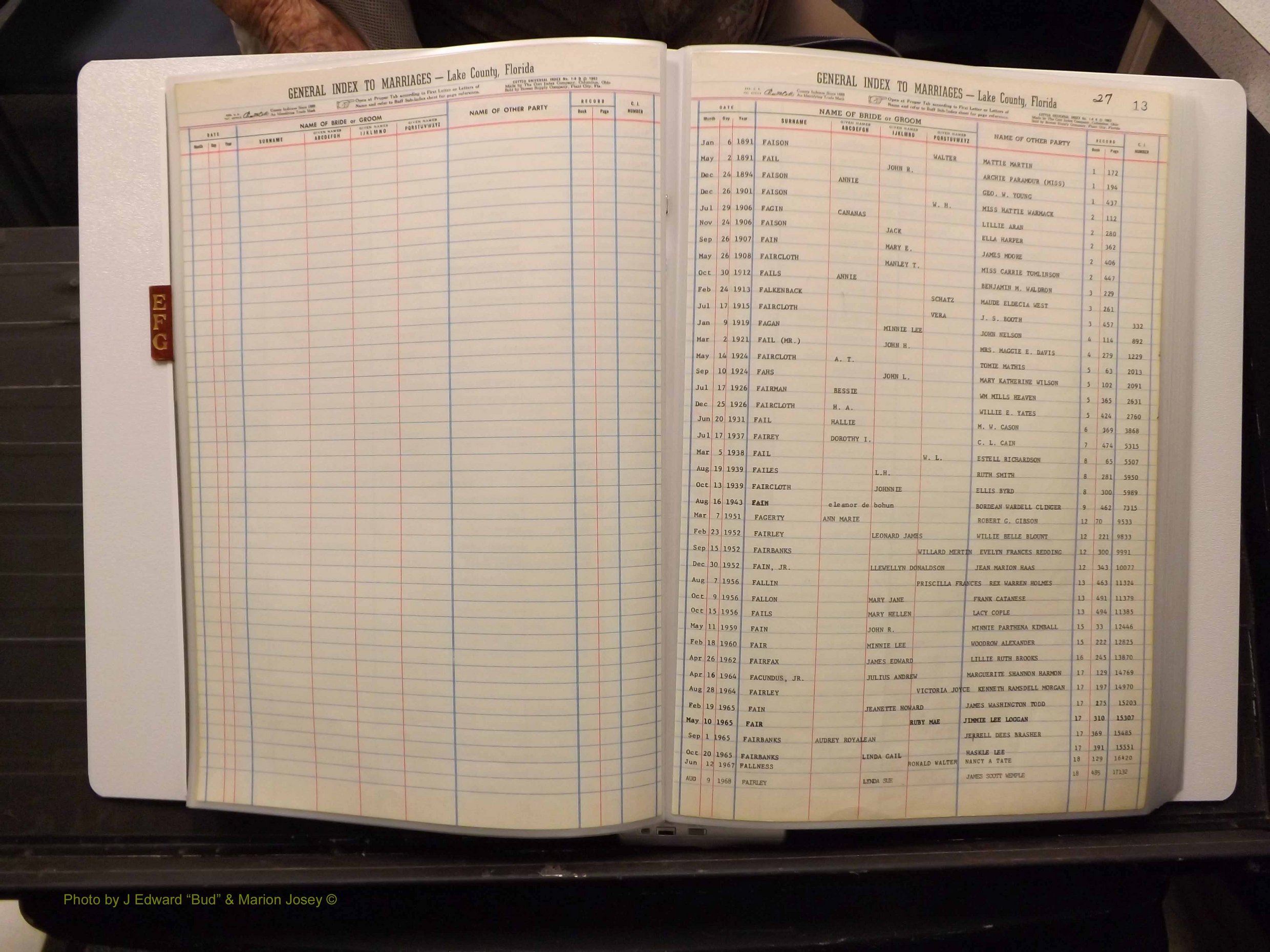 Lake Co, FL Marriage Index E-F-G, 1889-1986 (116).JPG