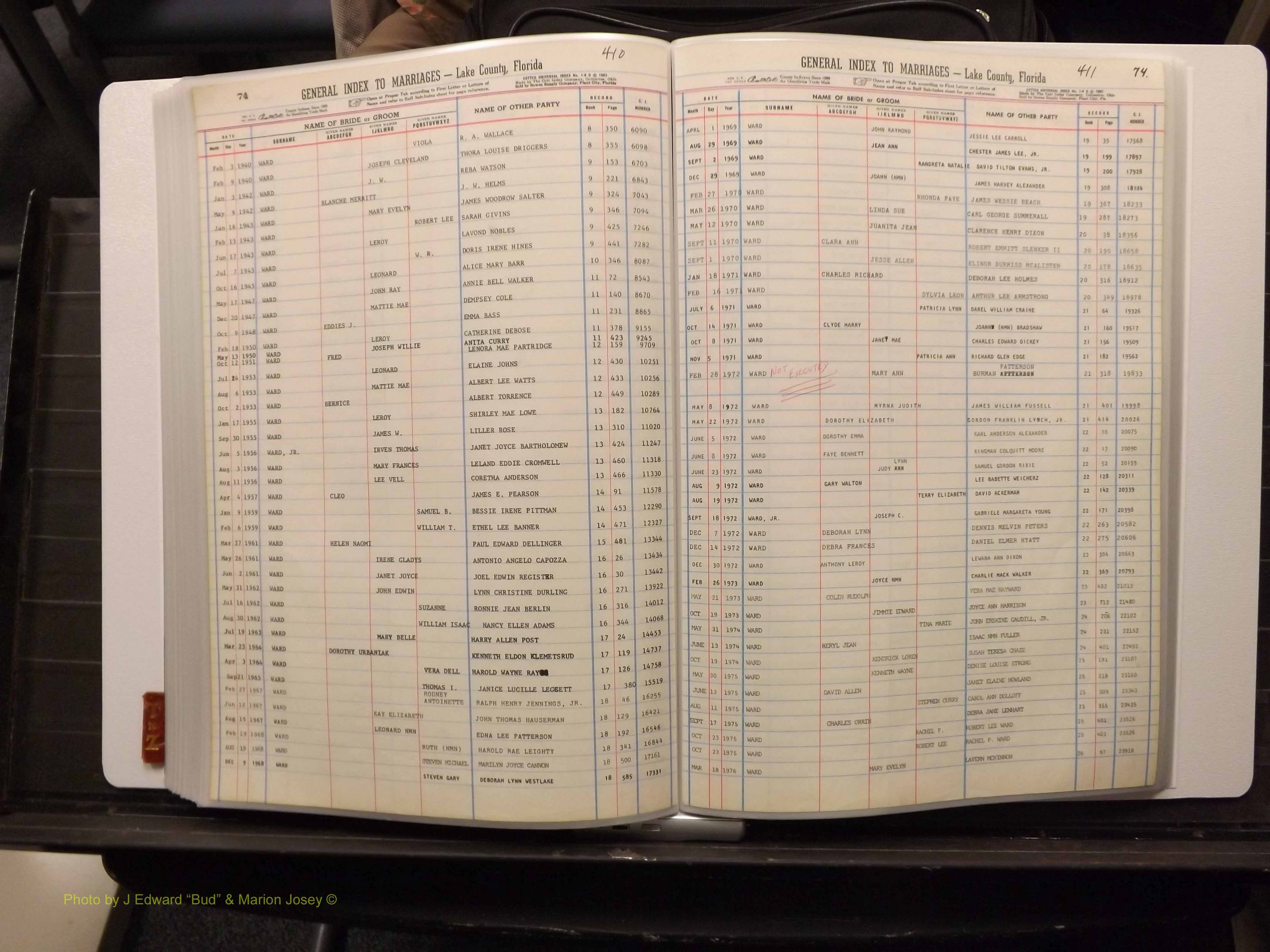 Lake Co, FL Marriage Index T-Z, 1889-1986 (217).JPG