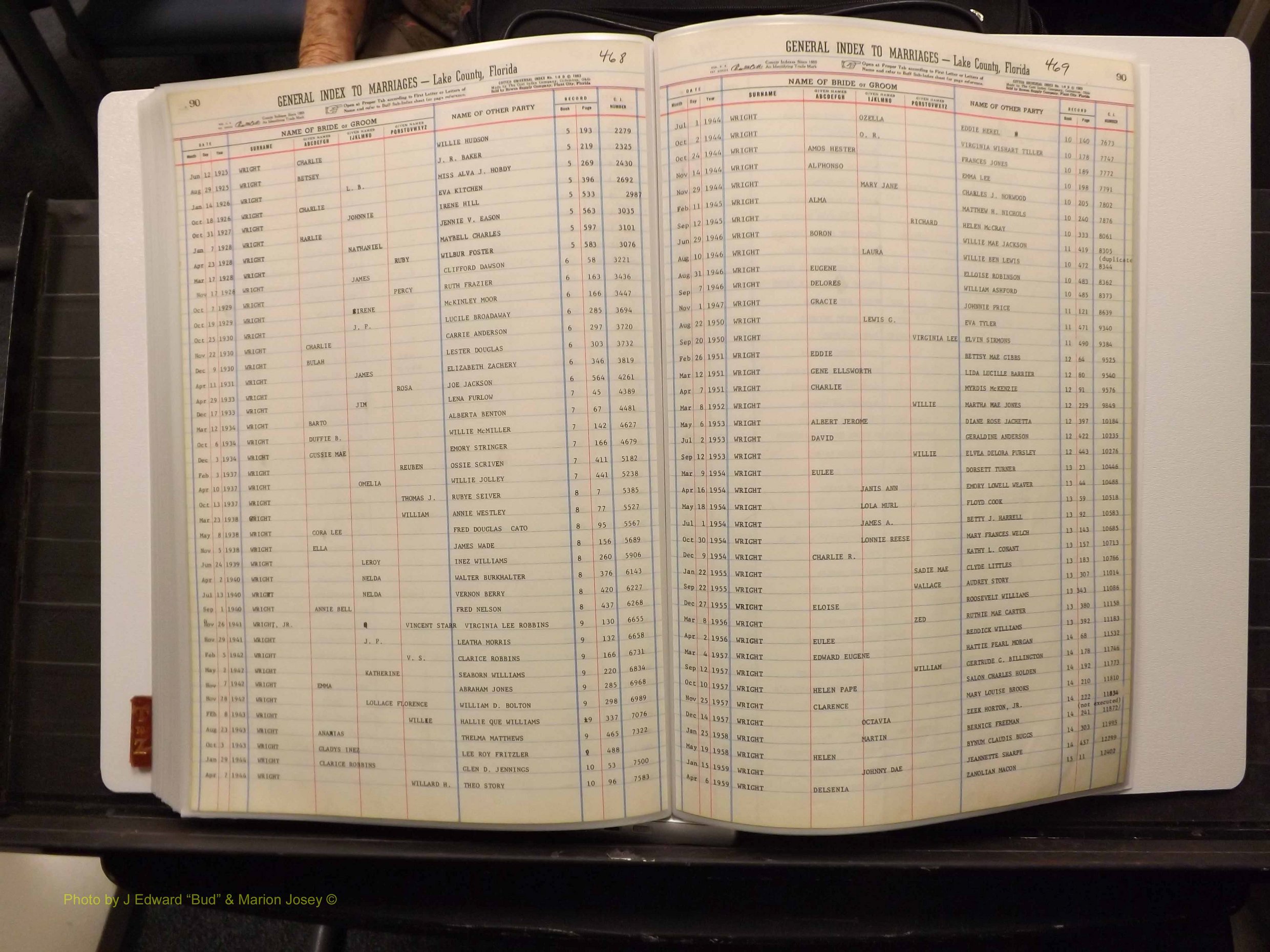 Lake Co, FL Marriage Index T-Z, 1889-1986 (247).JPG