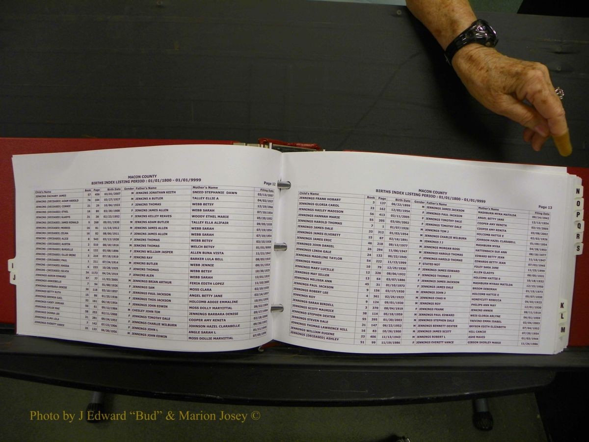 Macon Births, A-Z, 1915-2008 307.JPG