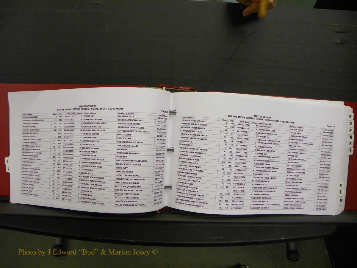 Macon Births, A-Z, 1915-2008 308.JPG